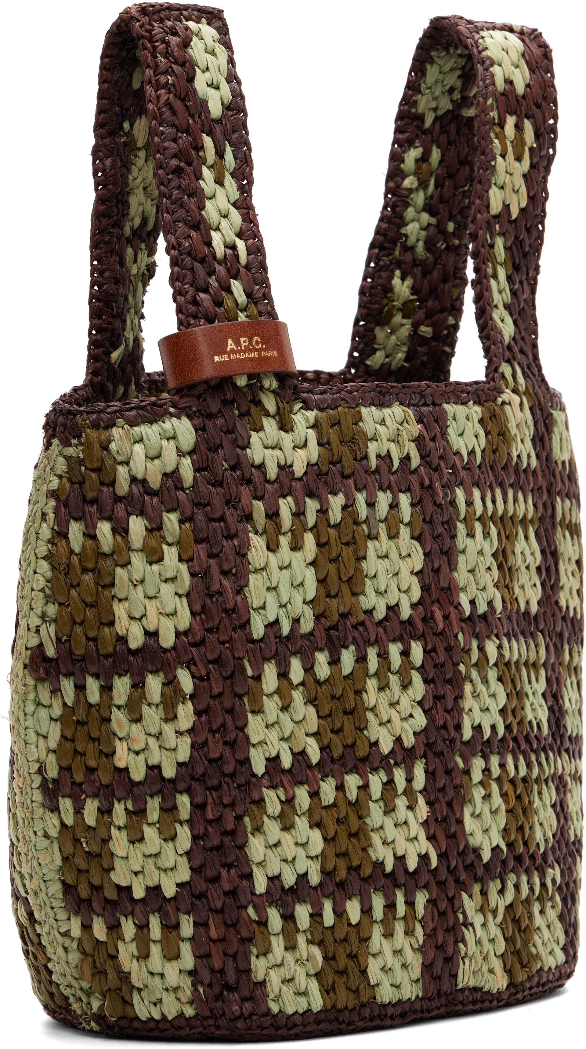A.P.C. - Sac graphique brun et vert