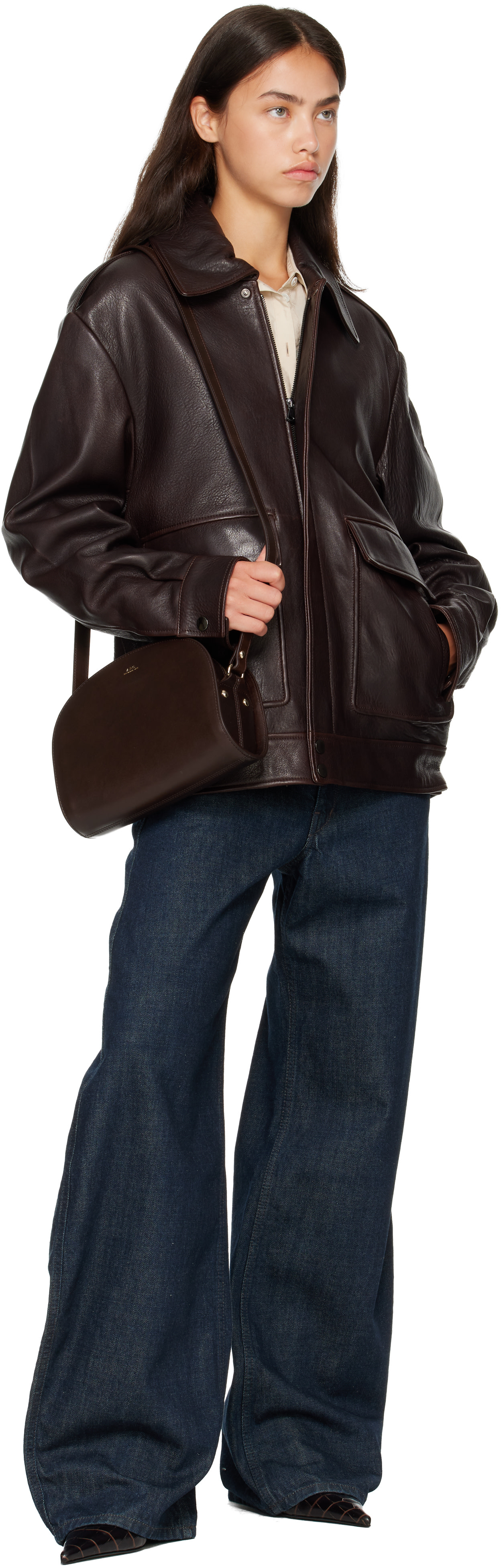 A.P.C. - Sac Demi-lune brun