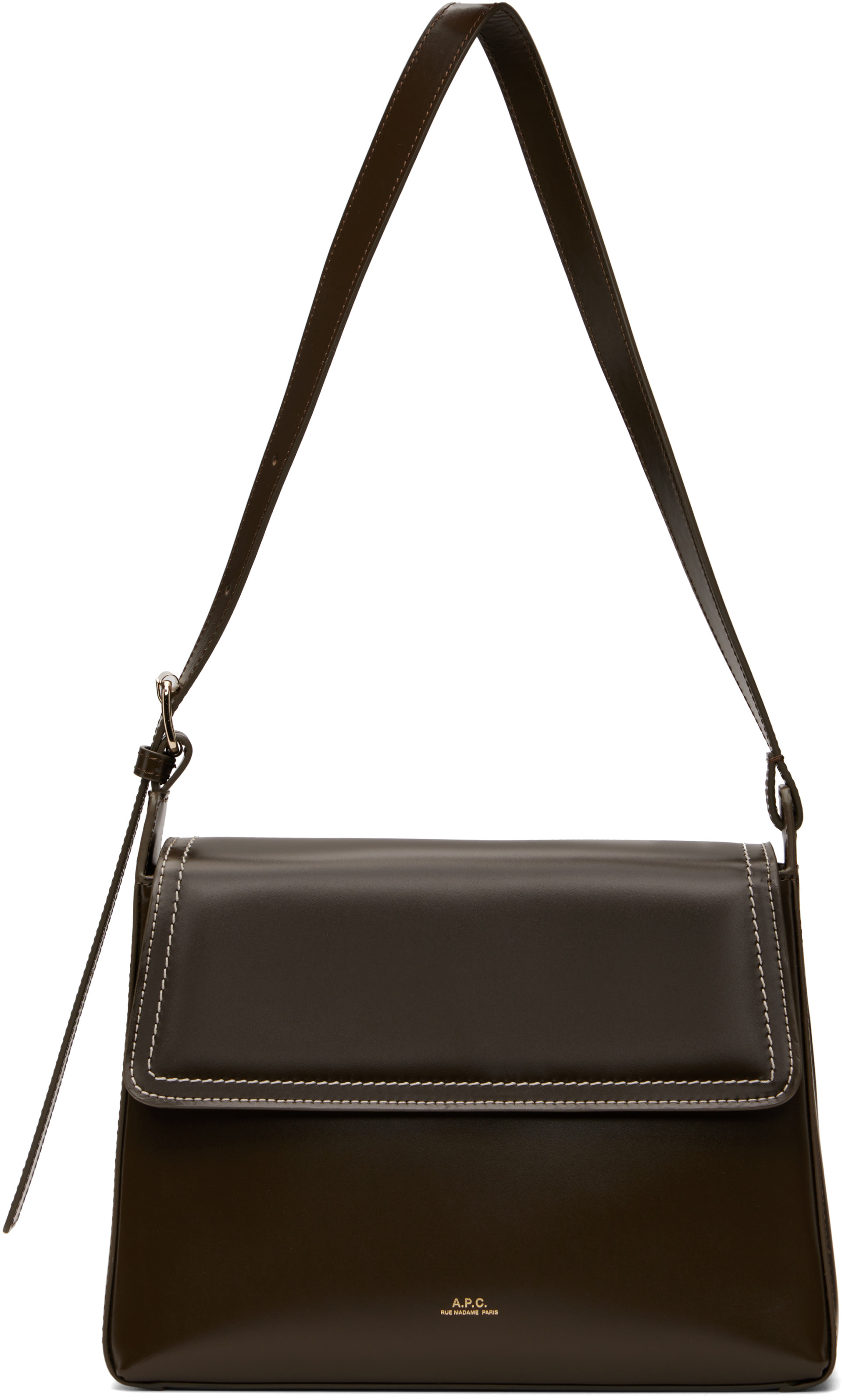 A.P.C. - Sac Virginie kaki à rabat