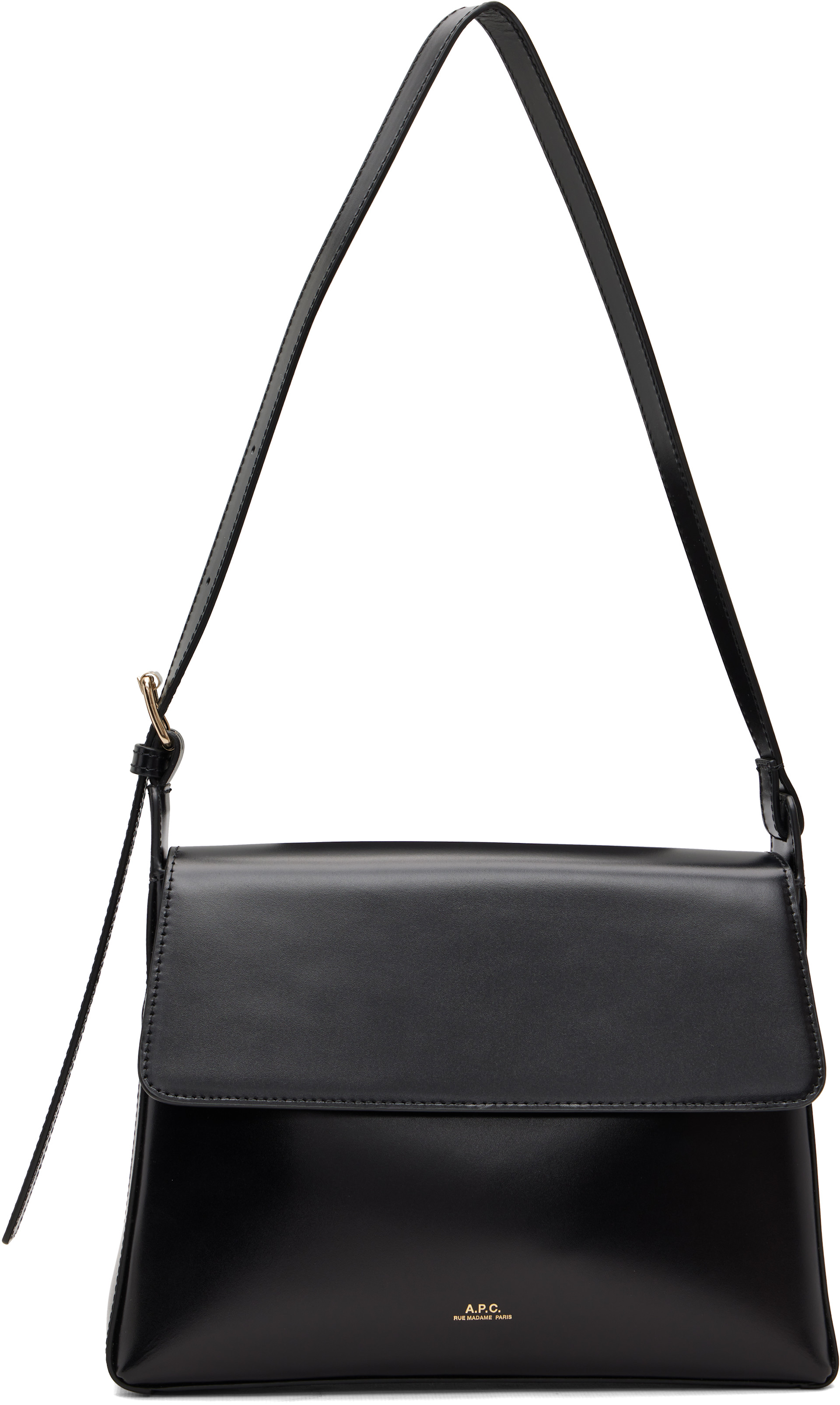 A.P.C. - Sac Virginie noir à rabat