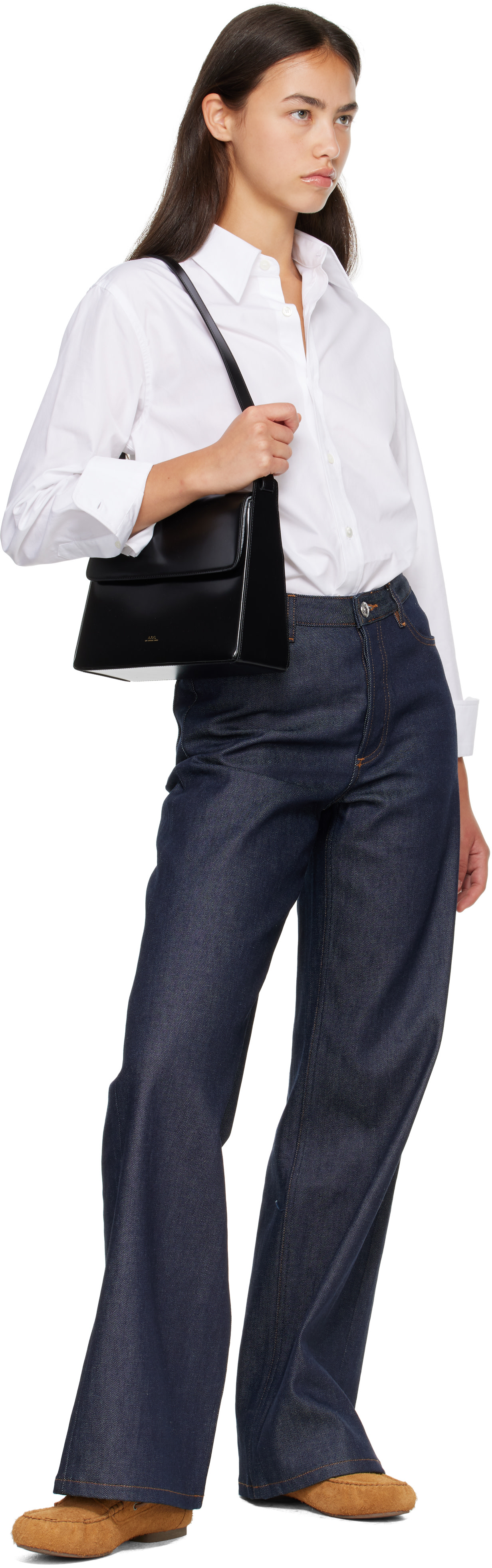 A.P.C. - Sac Virginie noir à rabat