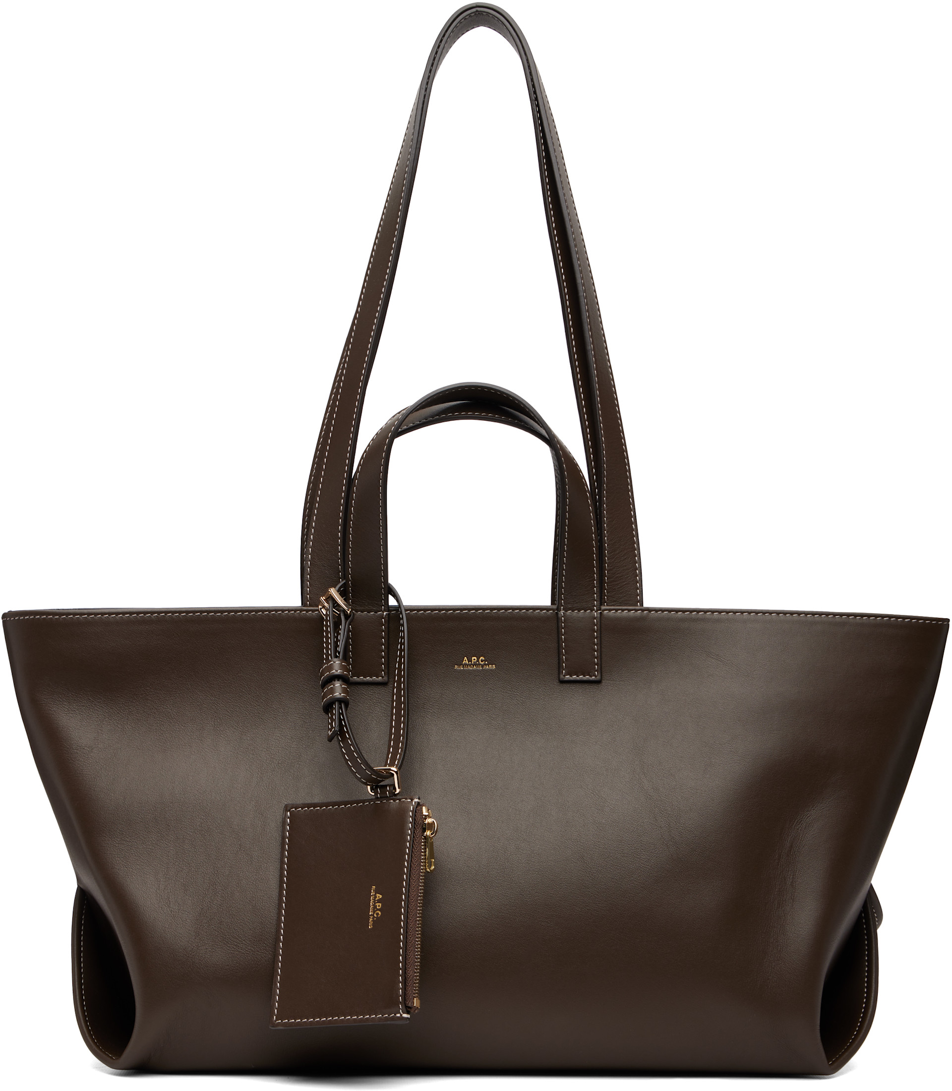 A.P.C.: Brown 'Le Drummer' Tote | SSENSE Canada
