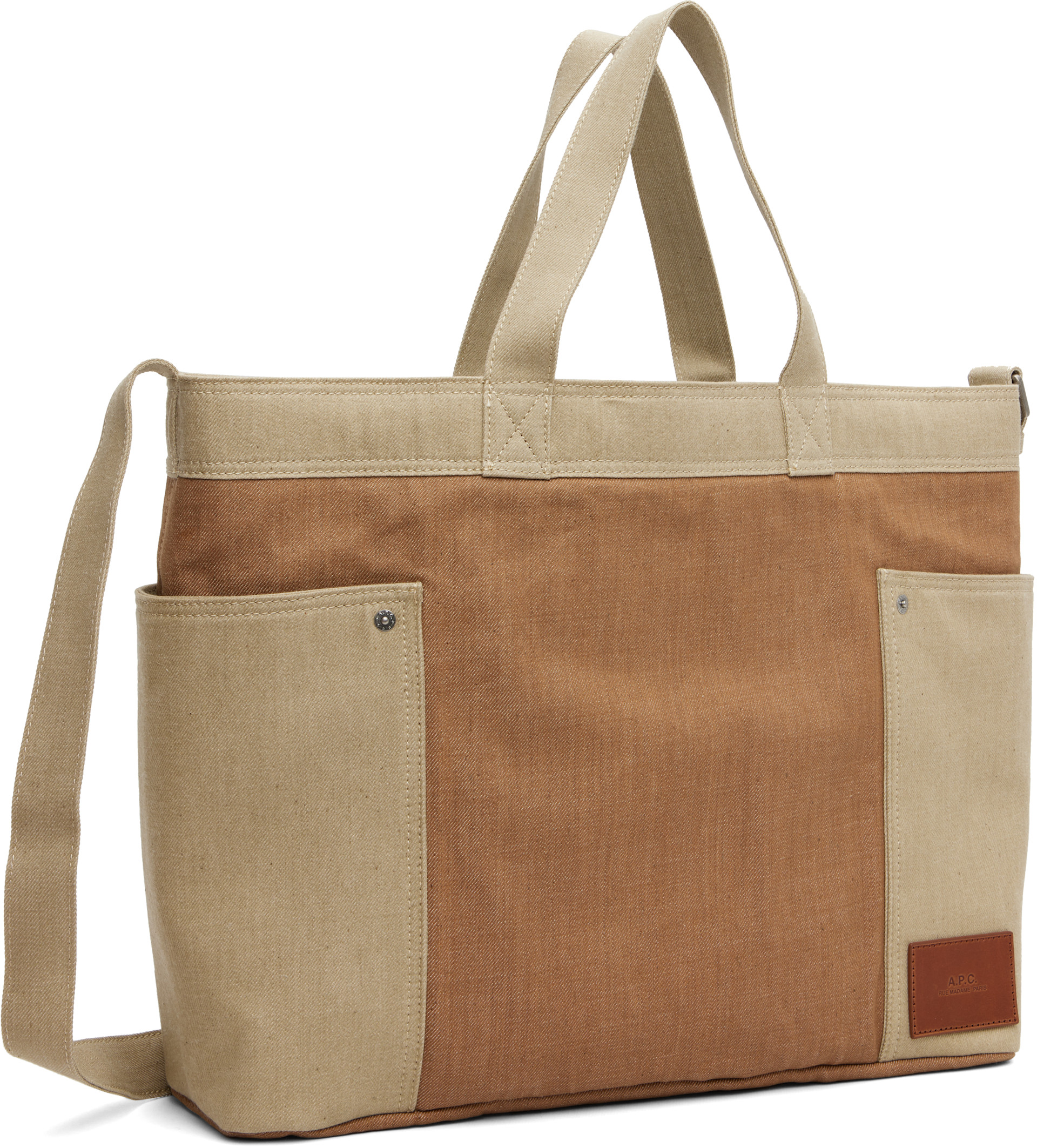 A.P.C. - Cabas Jardin brun clair et beige