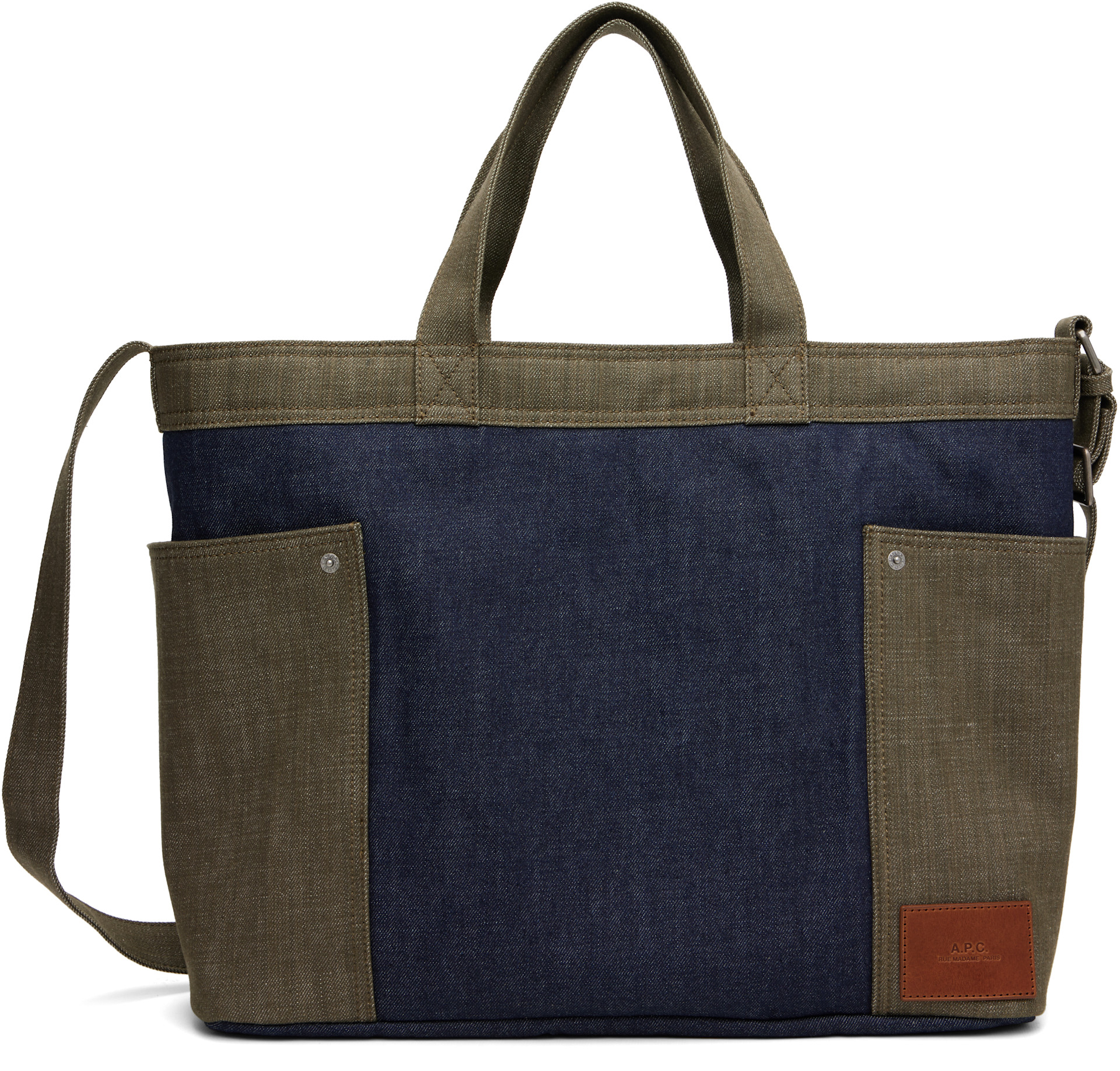A.P.C. - Cabas Jardin bleu et kaki