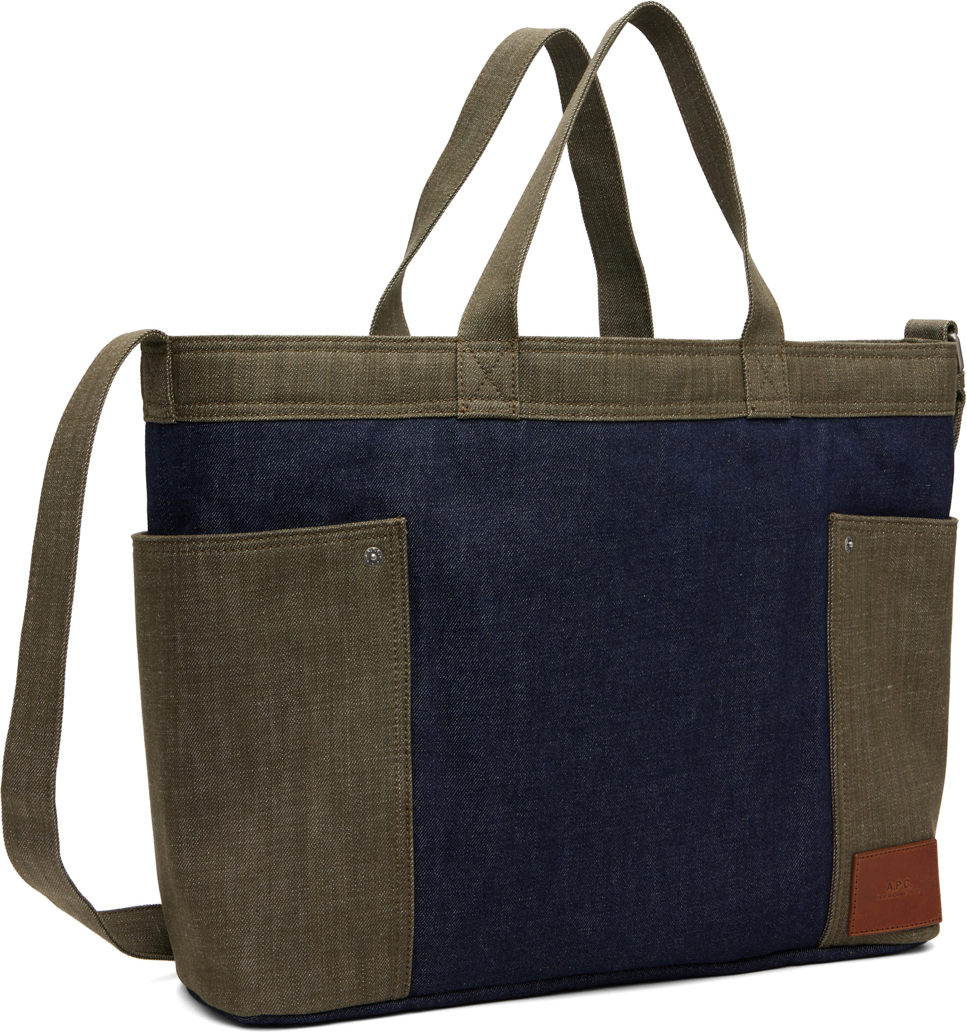 A.P.C. - Cabas Jardin bleu et kaki