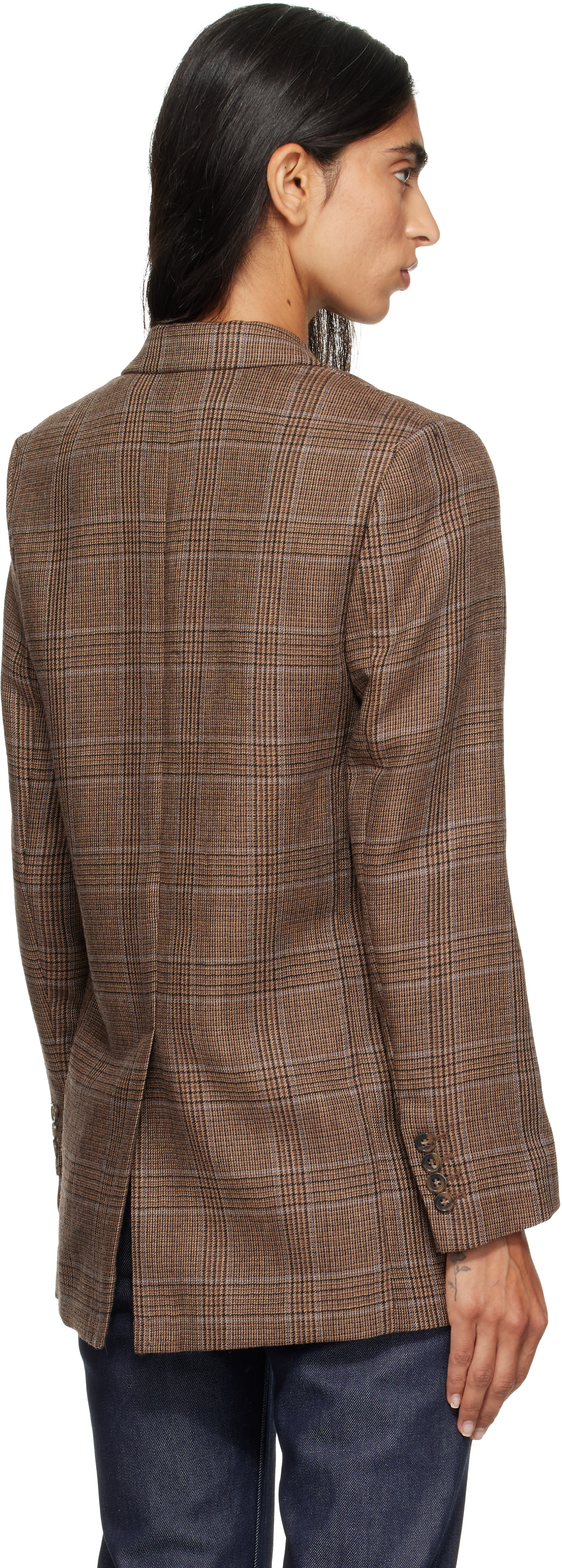 A.P.C. - Brown Check Wool Blazer