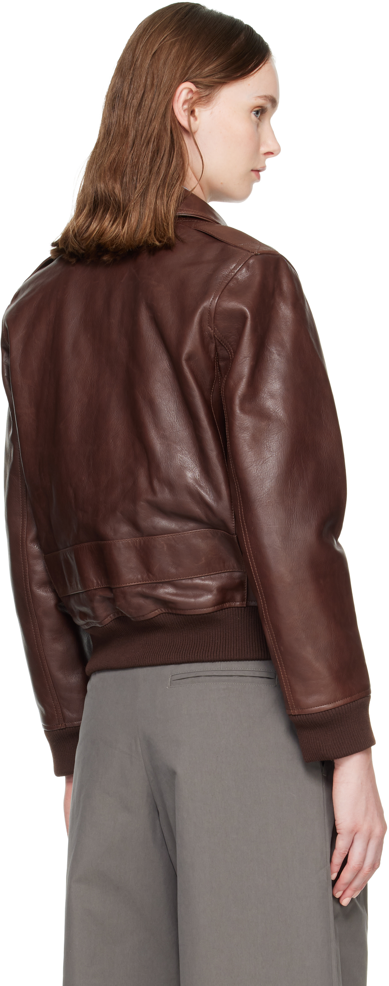 A.P.C. - Blouson Gael brun en cuir