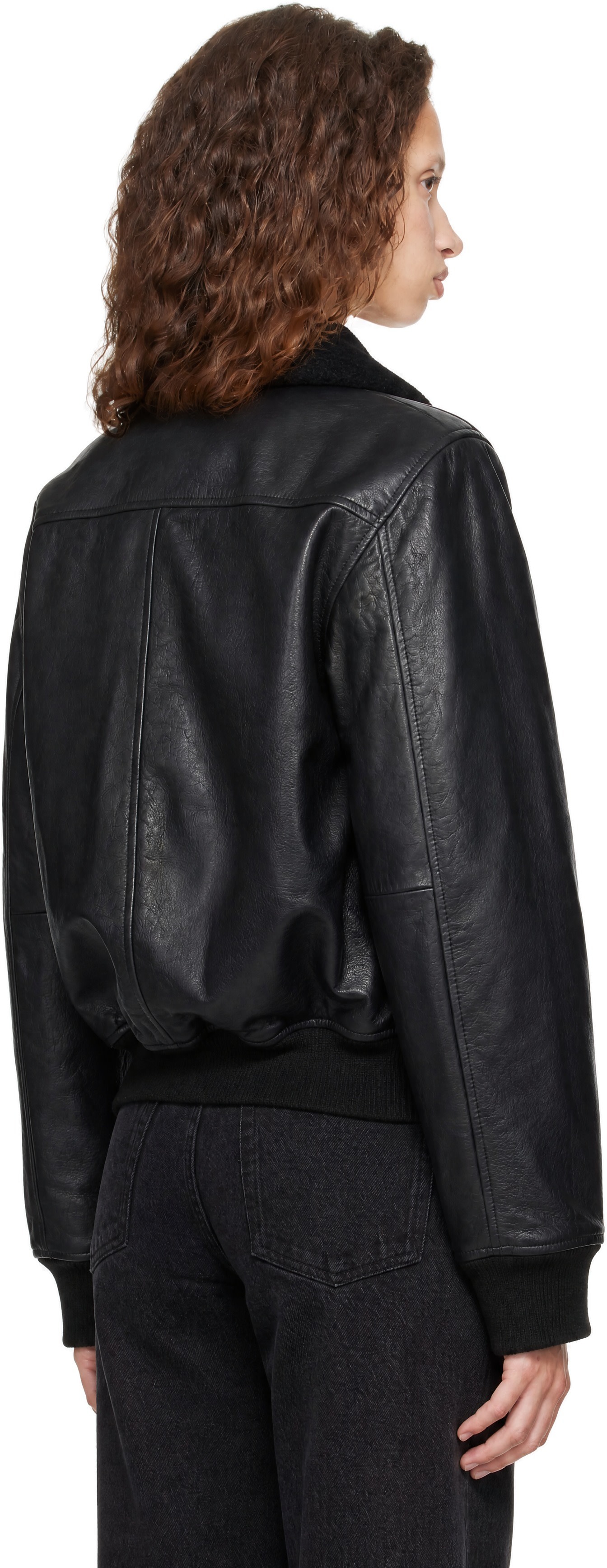 A.P.C. - Black Amelia Leather Bomber Jacket