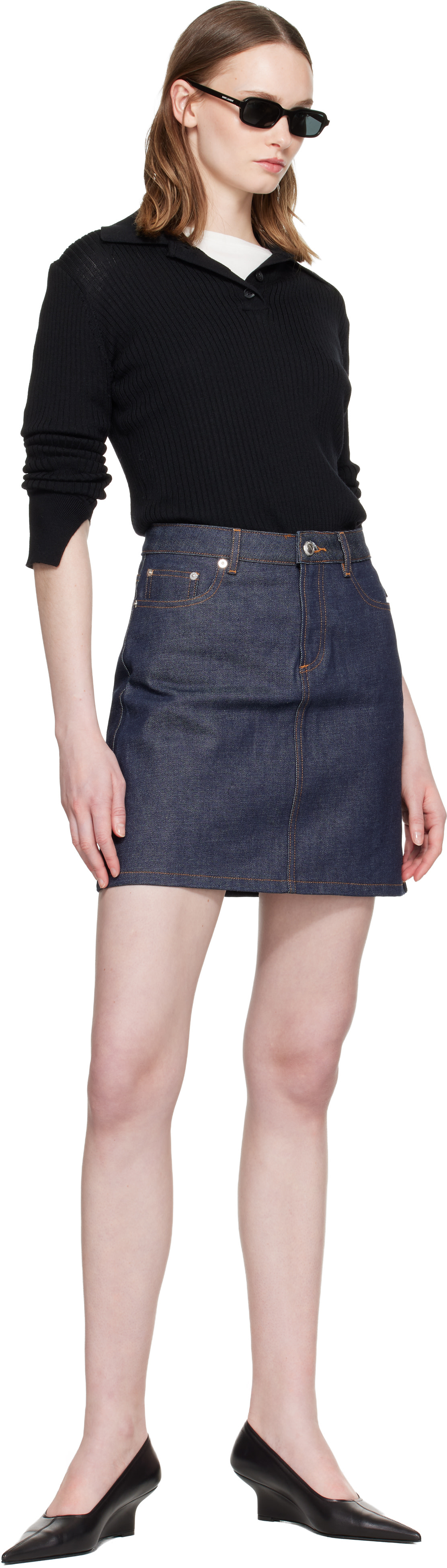 A.P.C. - Minijupe indigo en denim