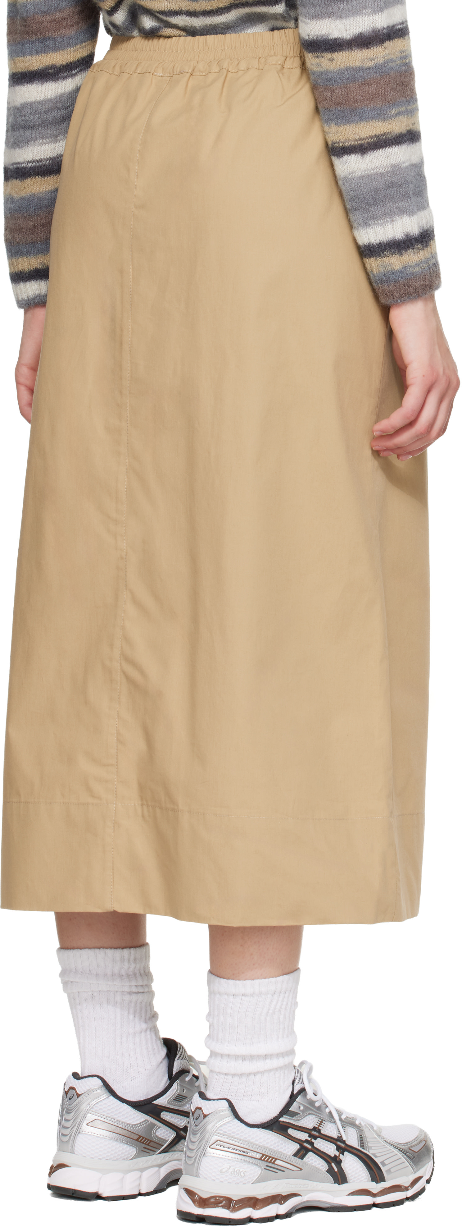 A.P.C. - Jupe midi beige en coton bio