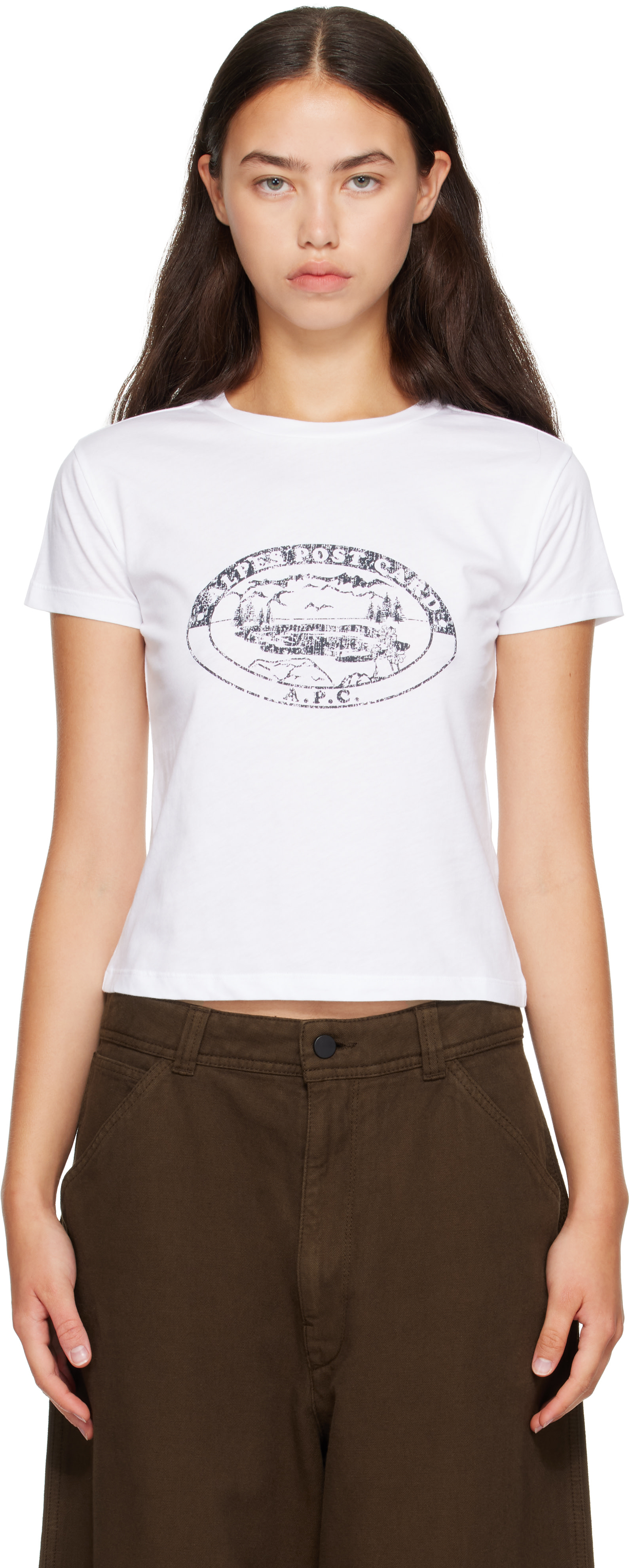 A.P.C. - T-shirt rétro blanc à image à logo