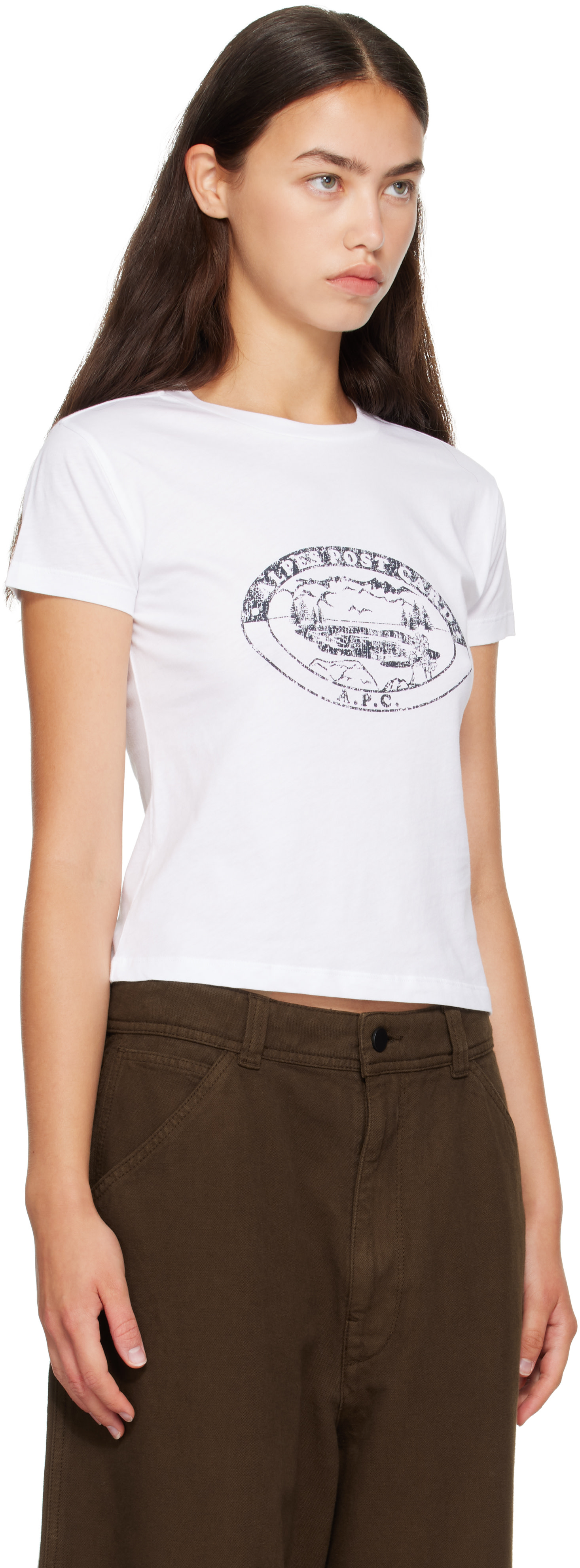 A.P.C. - T-shirt rétro blanc à image à logo