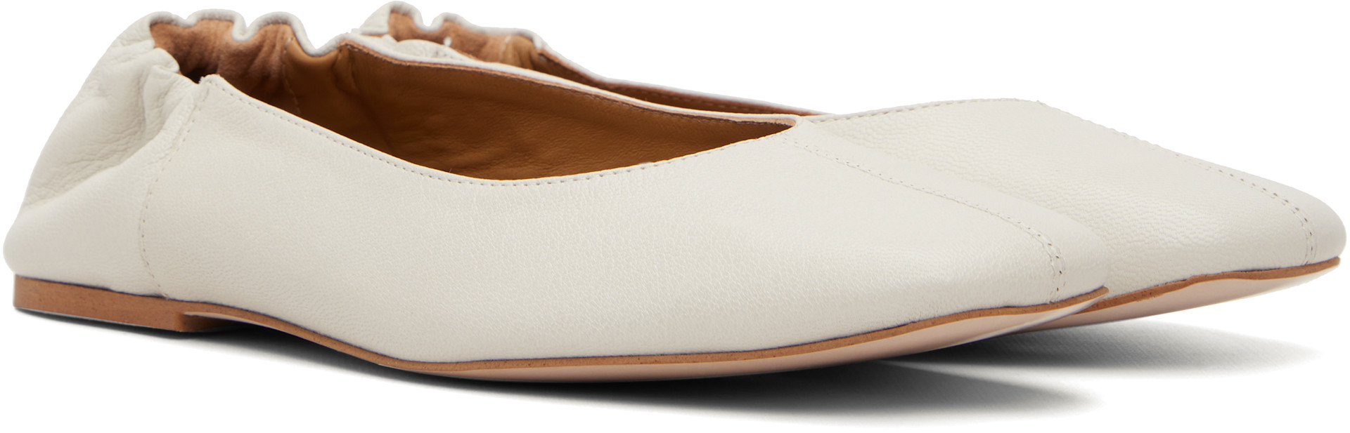 A.P.C. - Ballerines blanches en cuir