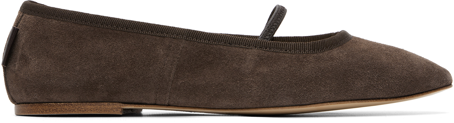 A.P.C. - Ballerines brunes en cuir refendu