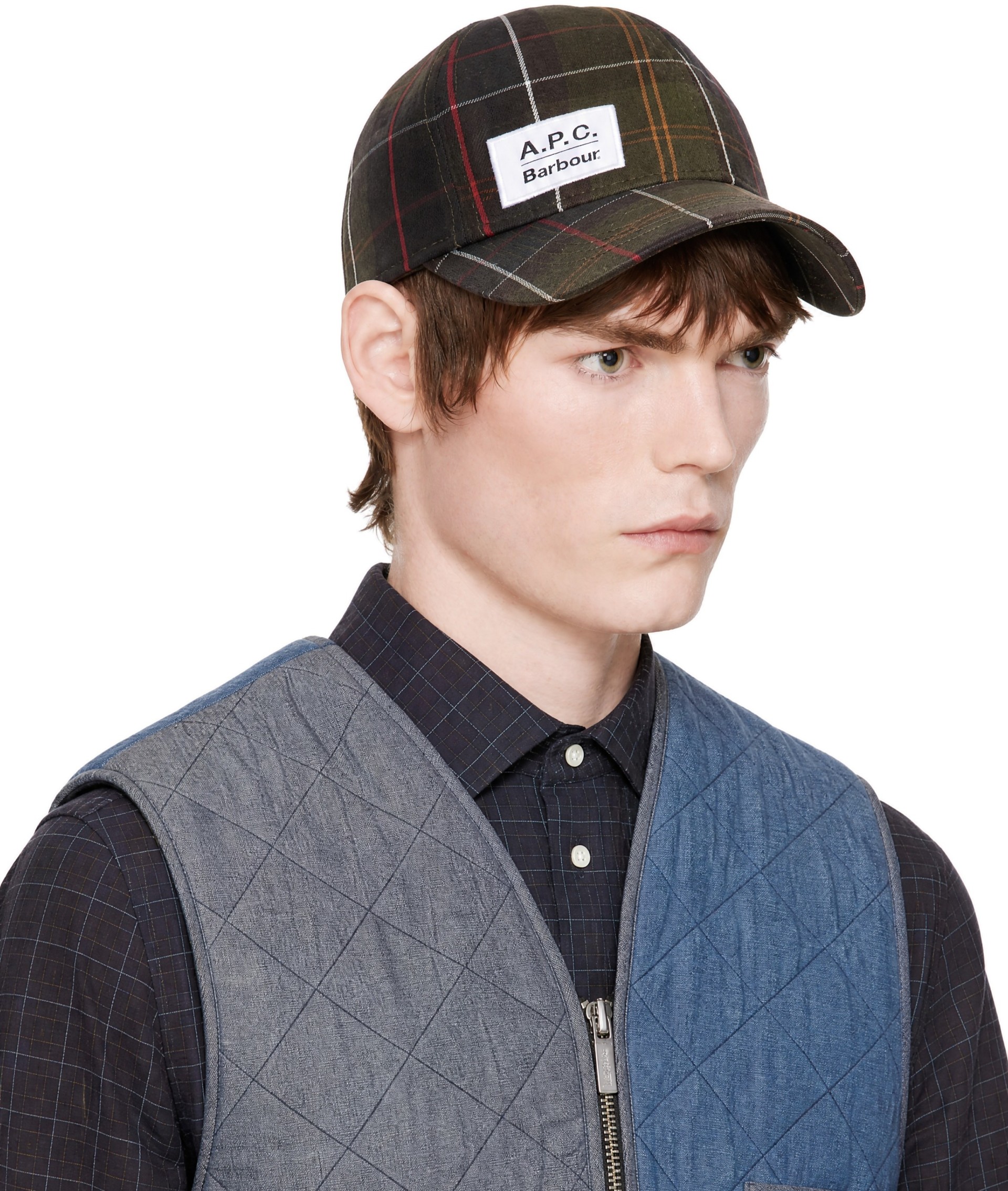 A.P.C. - Khaki Barbour Edition Tartan Cap