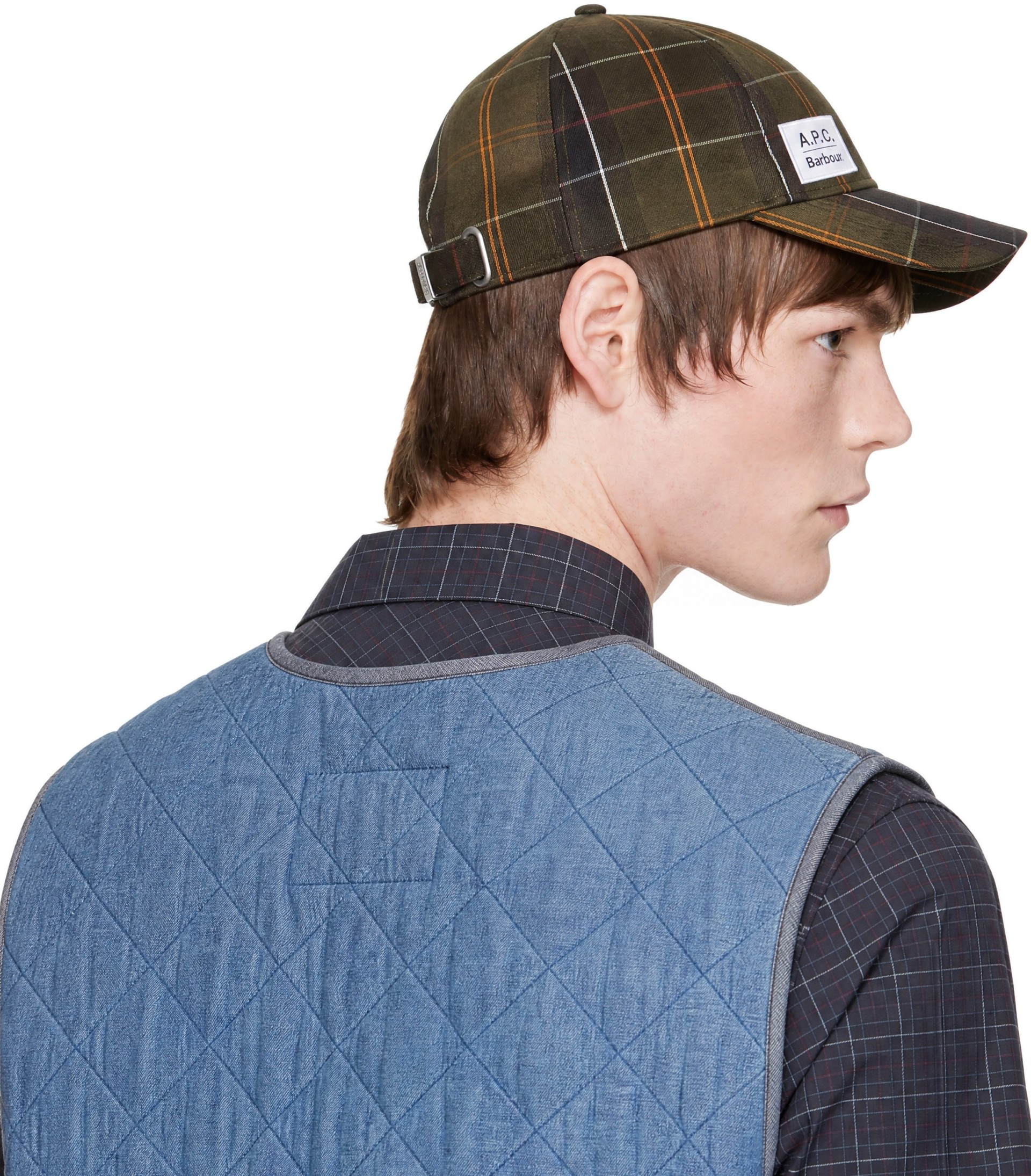 A.P.C. - Khaki Barbour Edition Tartan Cap