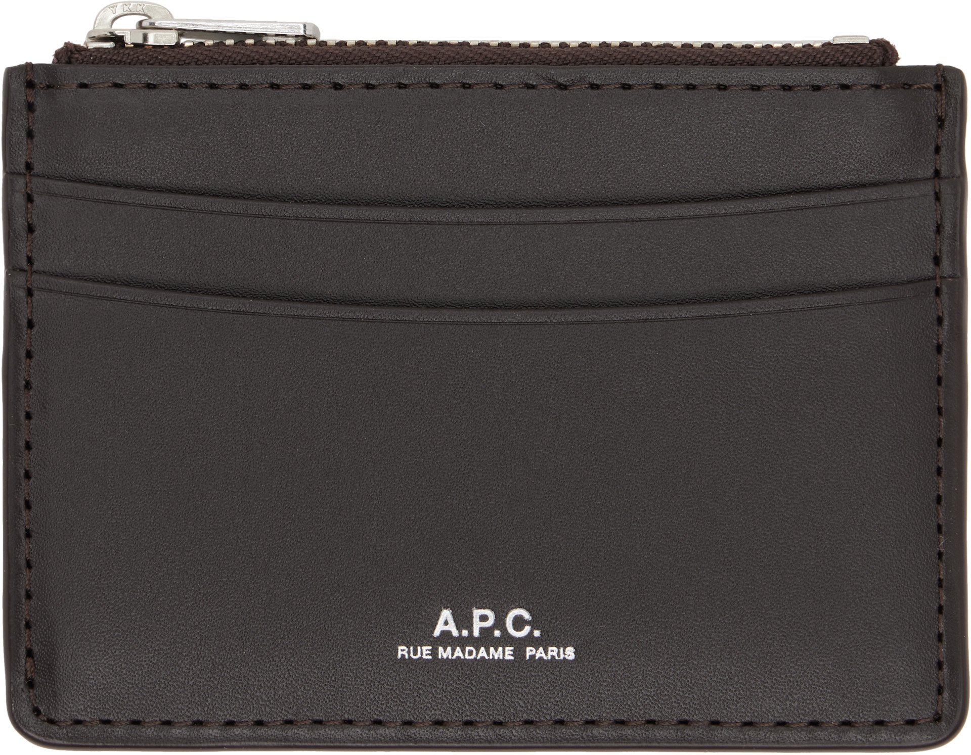 A.P.C. - Porte-carte brun à logo