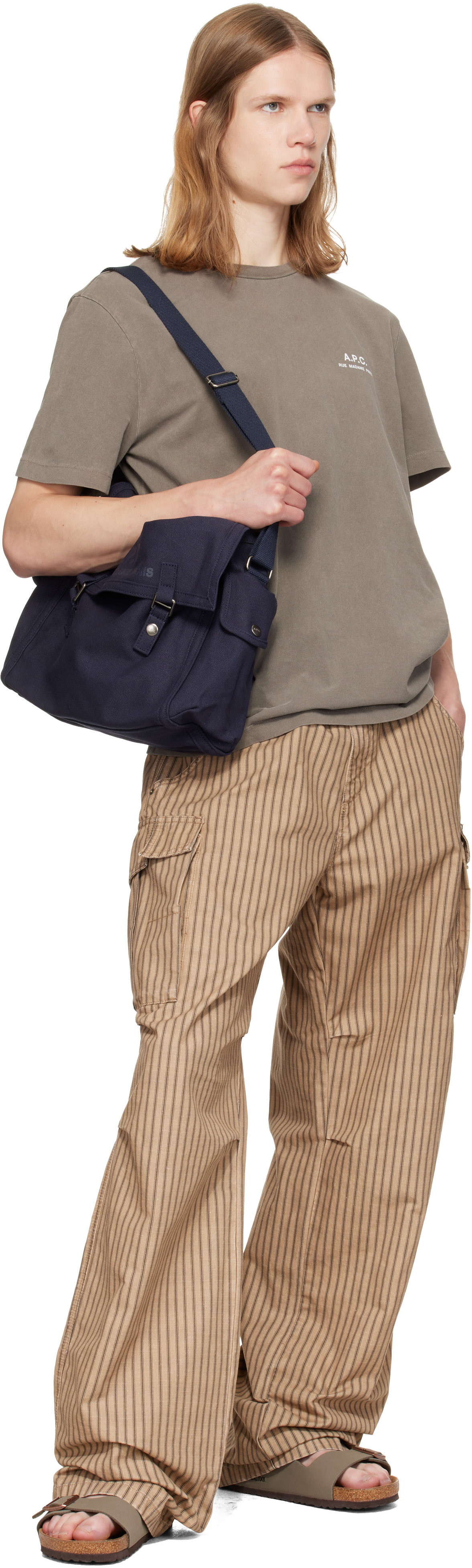 A.P.C. - Navy 'Récupération' Messenger Bag