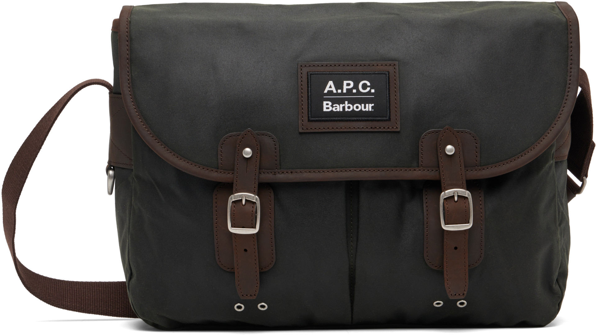 A.P.C. - 카키 Barbour 왁스 타라스 메신저백
