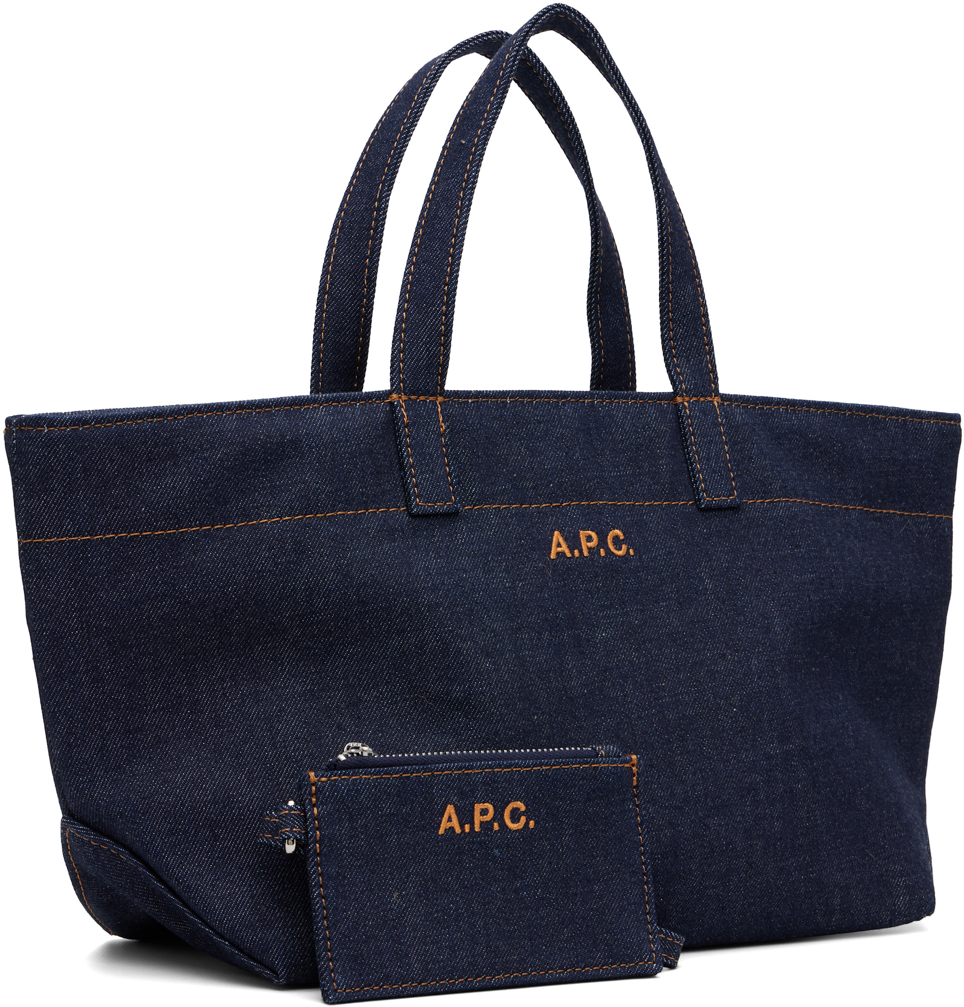 A.P.C. - 네이비 스몰 드러머 토일 토트백