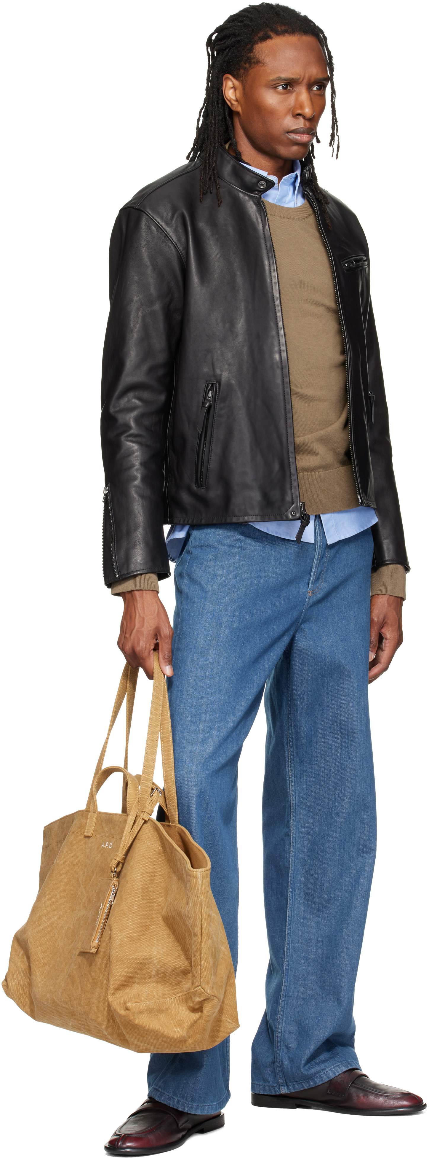 A.P.C. - Cabas 'Le drummer' brun clair