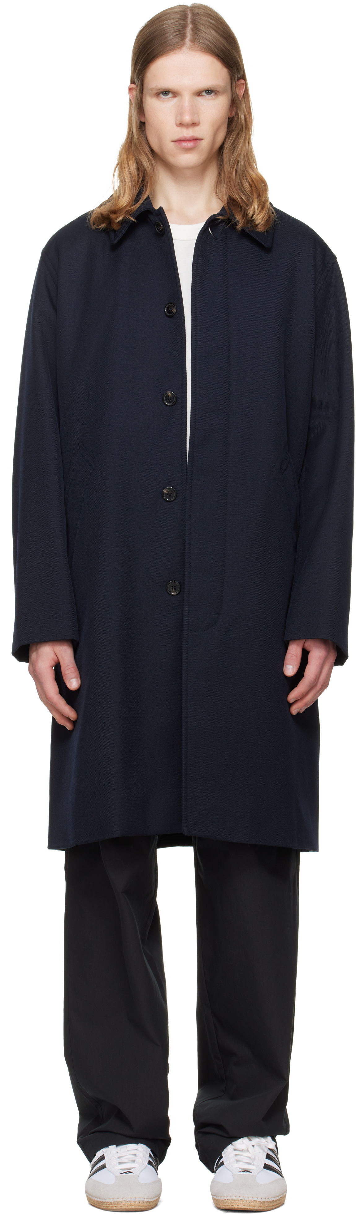 A.P.C. - Navy Hugo Mac Coat