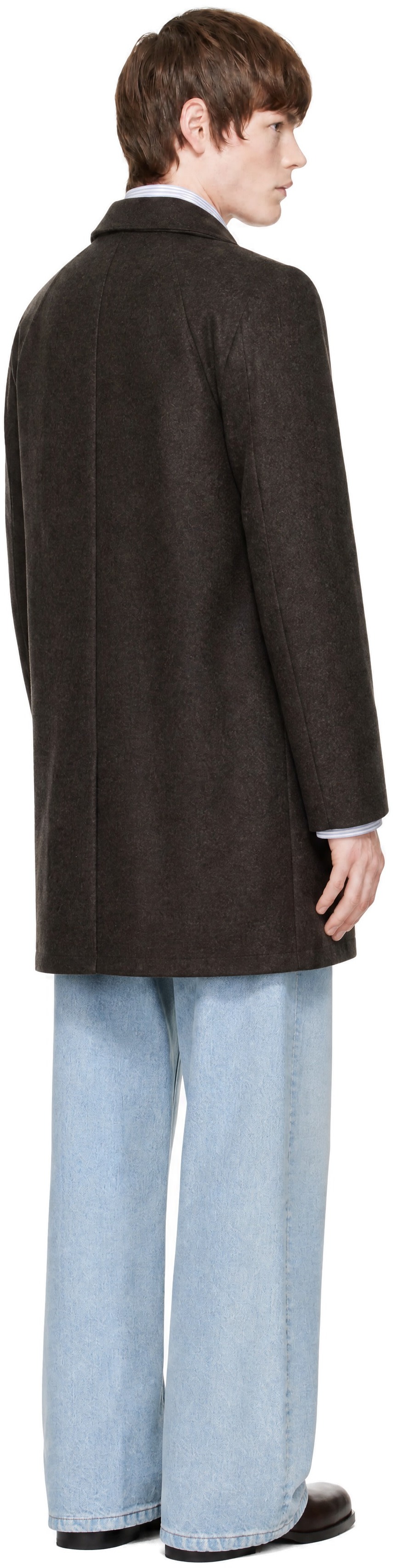 A.P.C. - Brown Auster Woollen Cloth Mac Coat