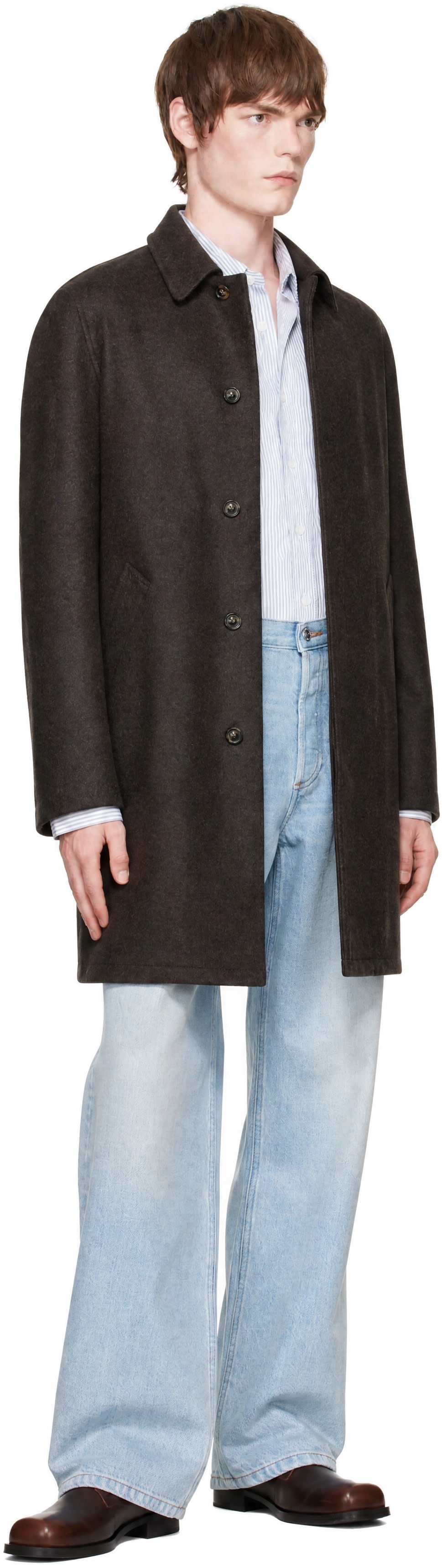 A.P.C. - Brown Auster Woollen Cloth Mac Coat
