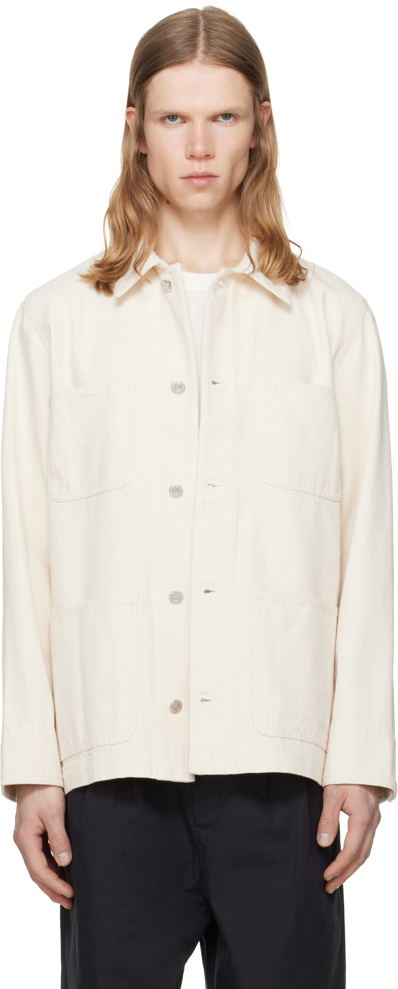 A.P.C. - Blouson Perec blanc cassé en denim