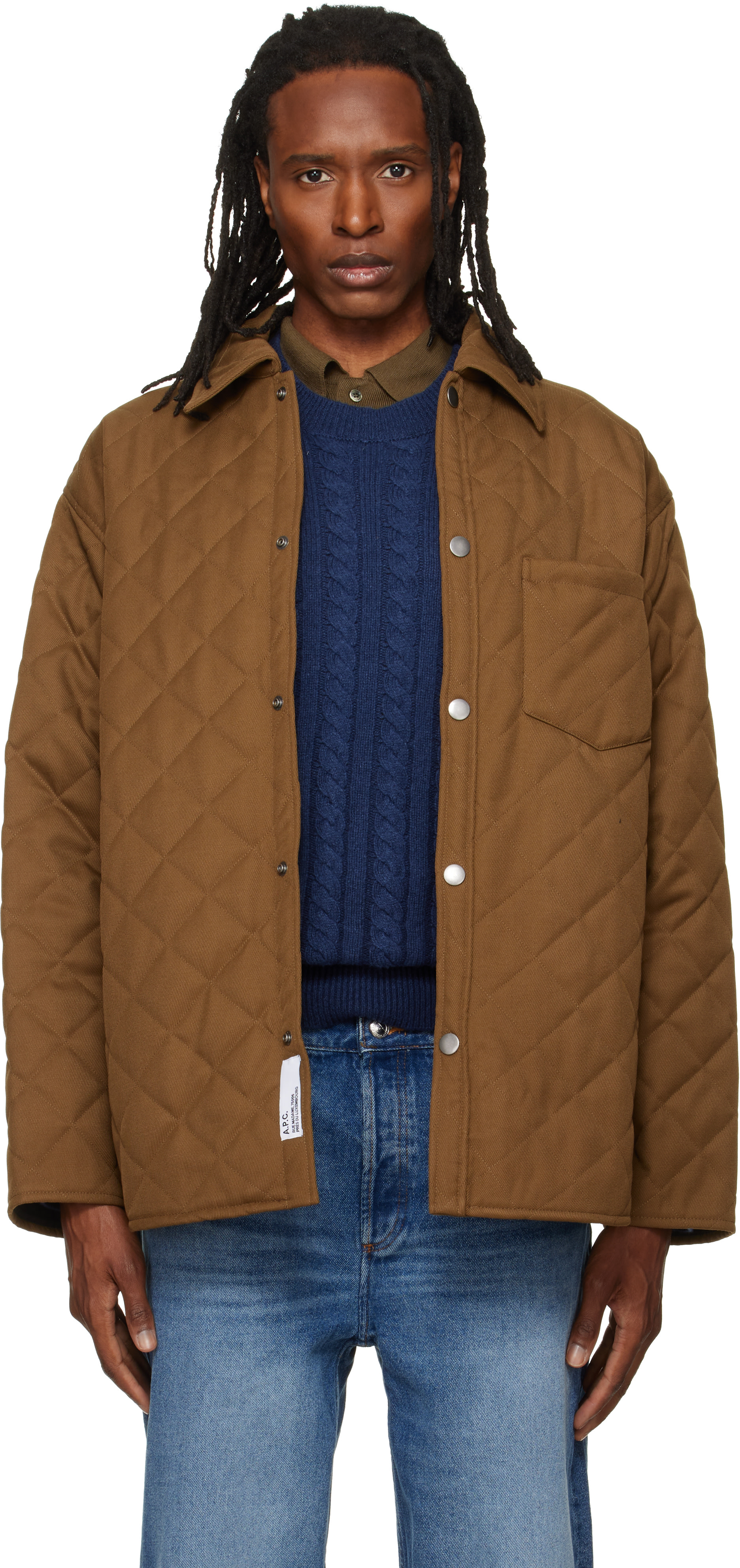 A.P.C. - Brown Quilted Wool Jacket
