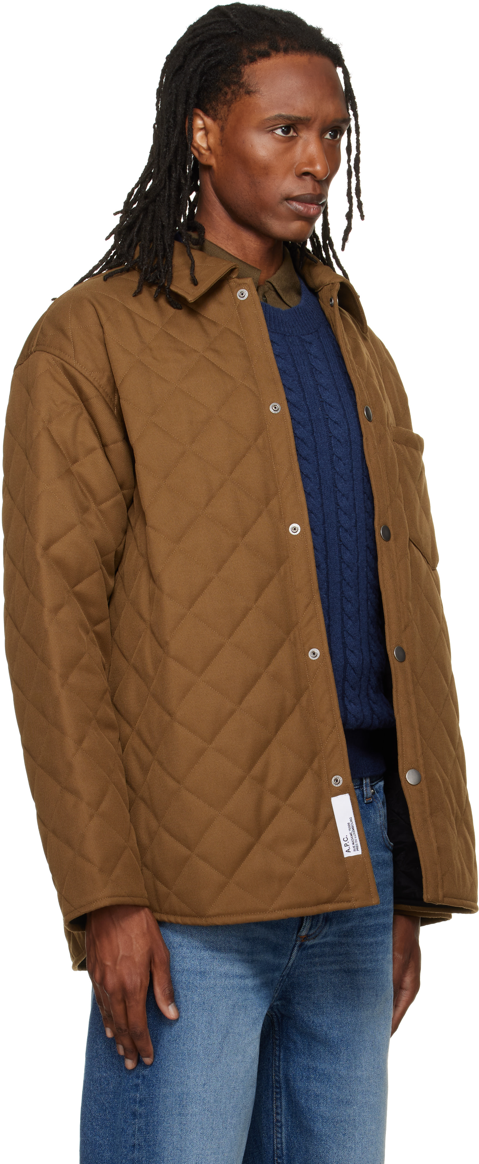 A.P.C. - Brown Quilted Wool Jacket