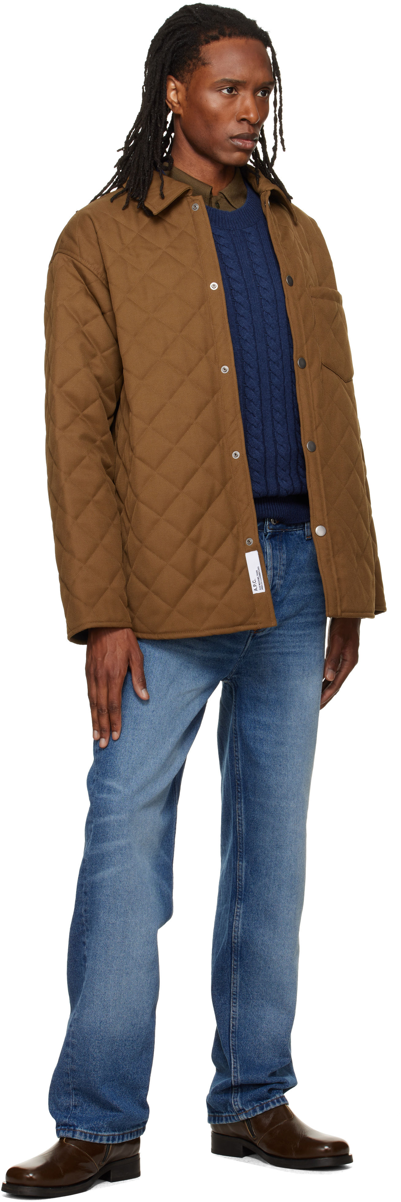 A.P.C. - Brown Quilted Wool Jacket