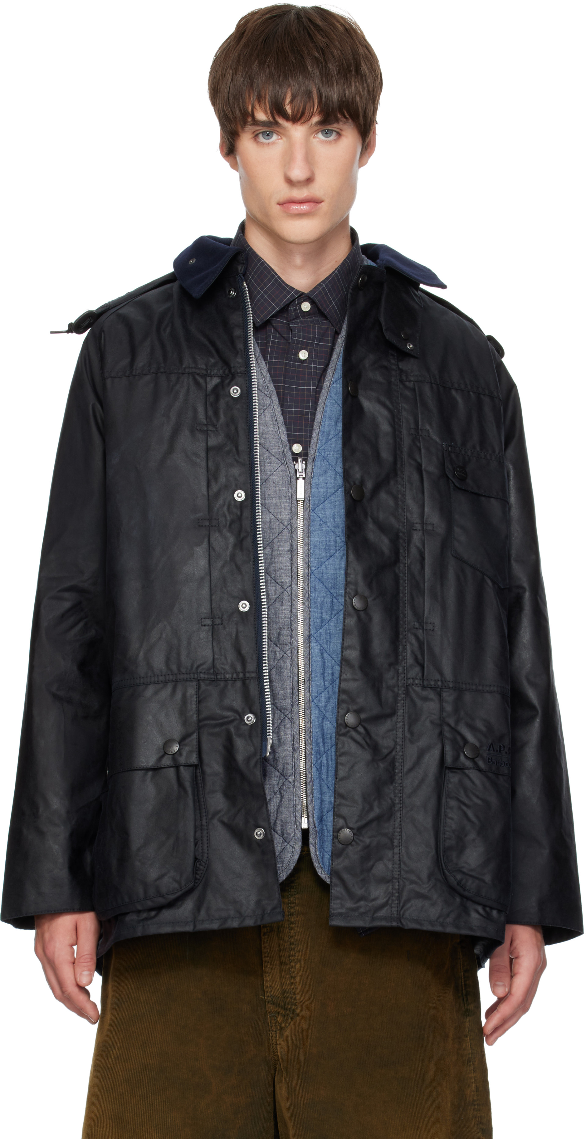 A.P.C. - ネイビー Barbourエディション Beaufort ワックス ジャケット