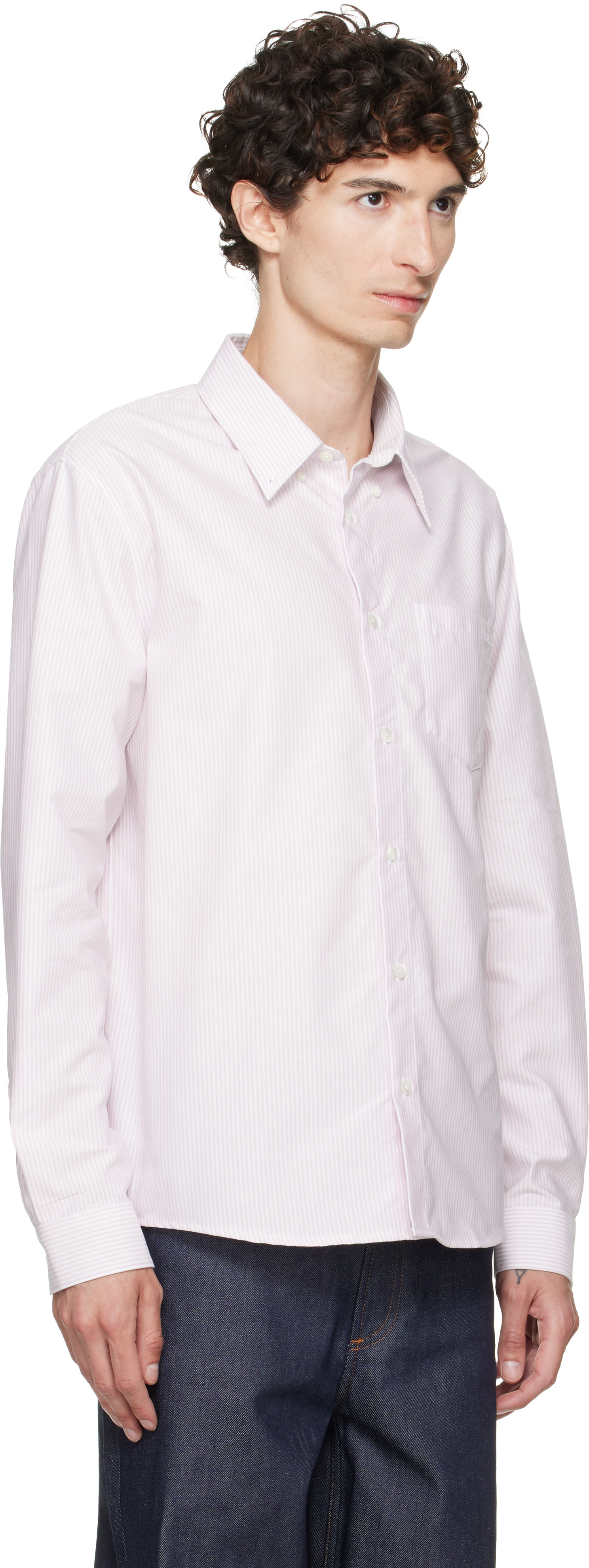 A.P.C. - Chemise Greg rose et blanc