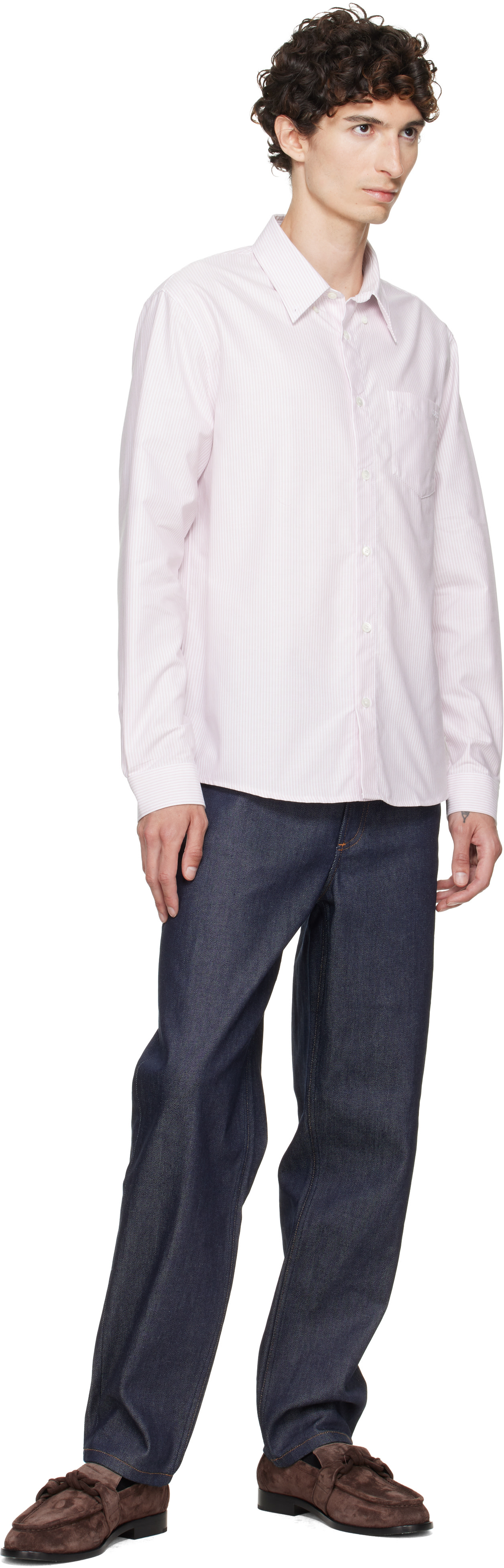 A.P.C. - Chemise Greg rose et blanc