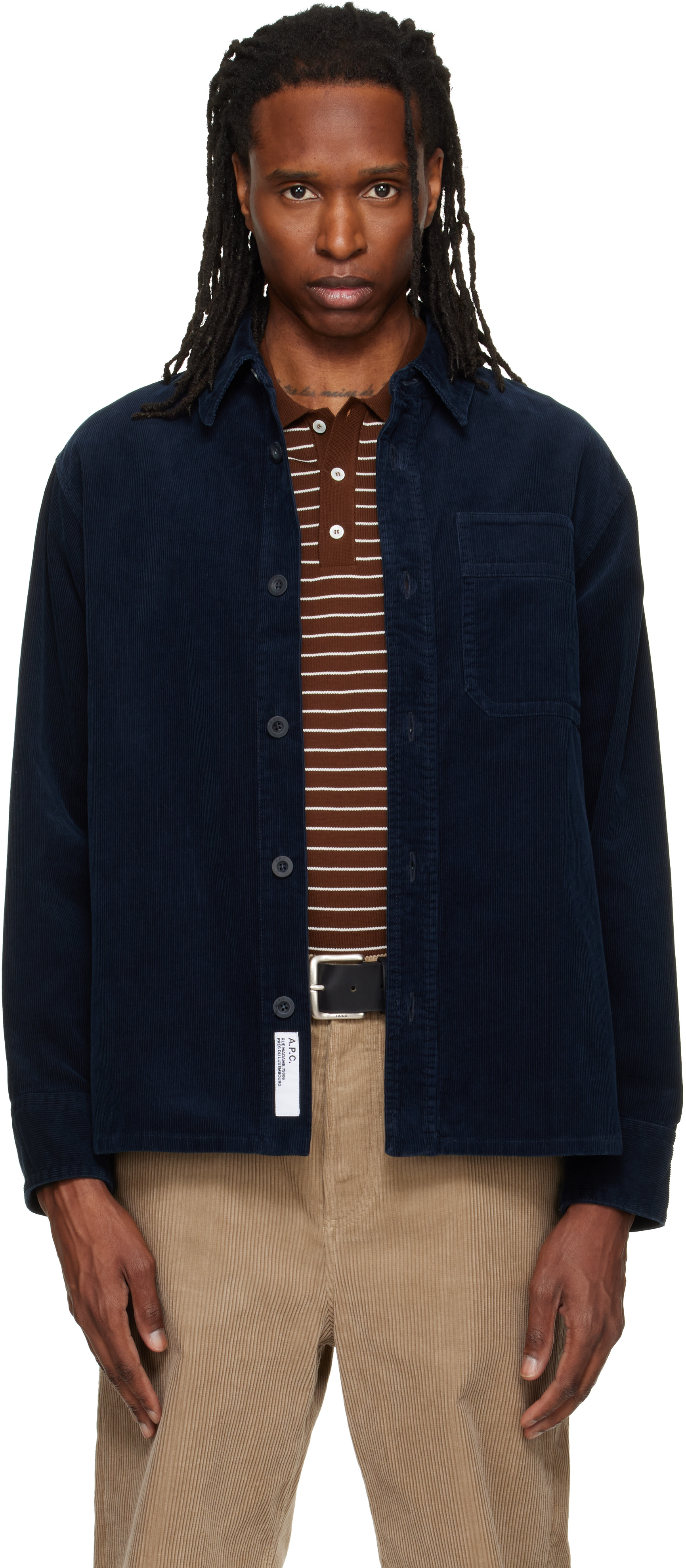 A.P.C. - Navy Basile Logo Overshirt