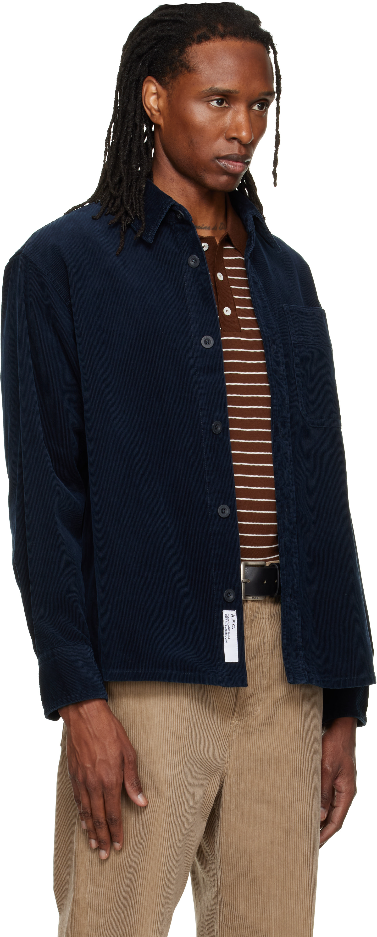 A.P.C. - Navy Basile Logo Overshirt
