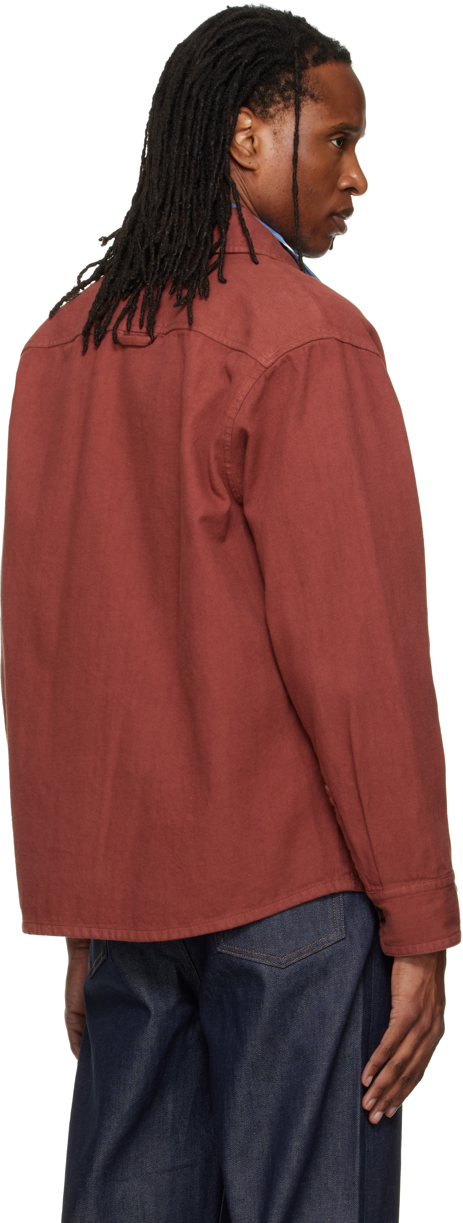A.P.C. - Burgundy Basile Logo Overshirt