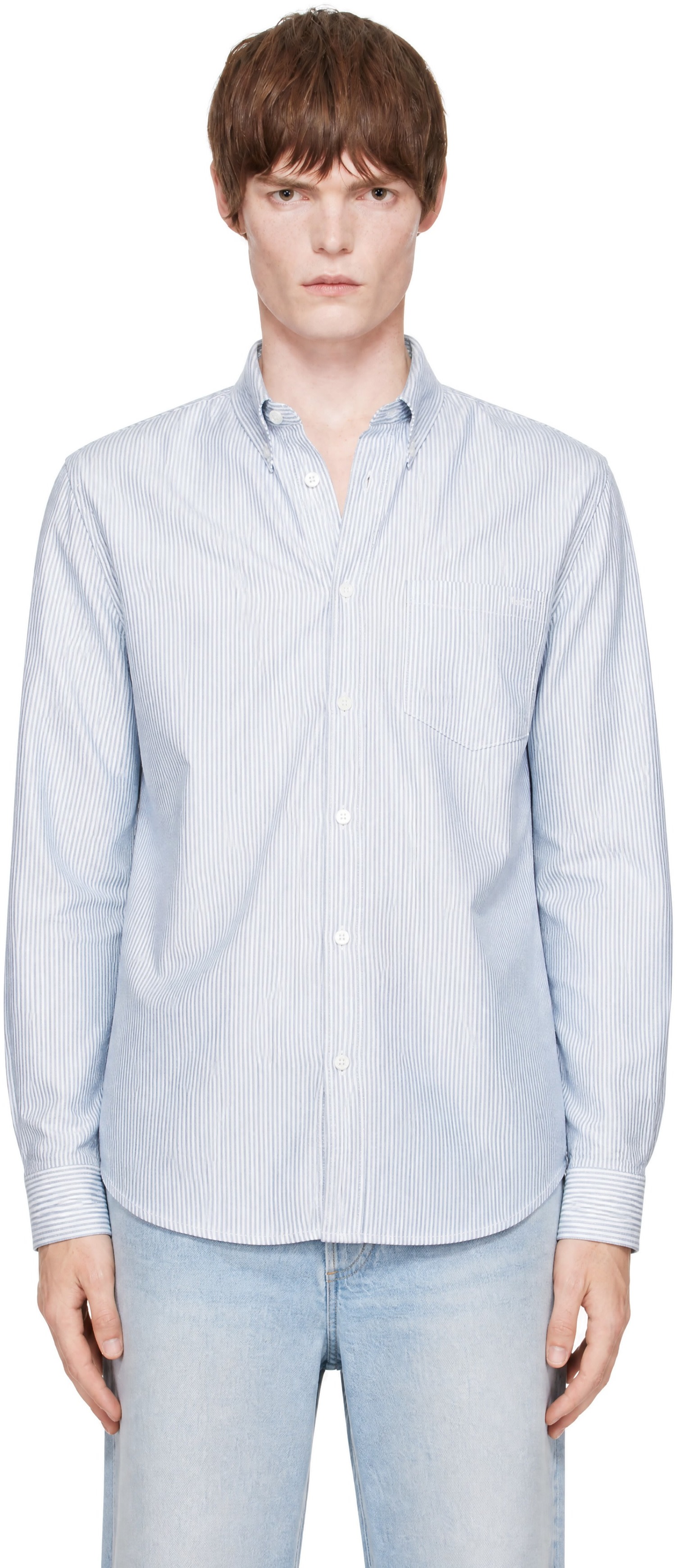 A.P.C. - Chemise Greg vert et blanc