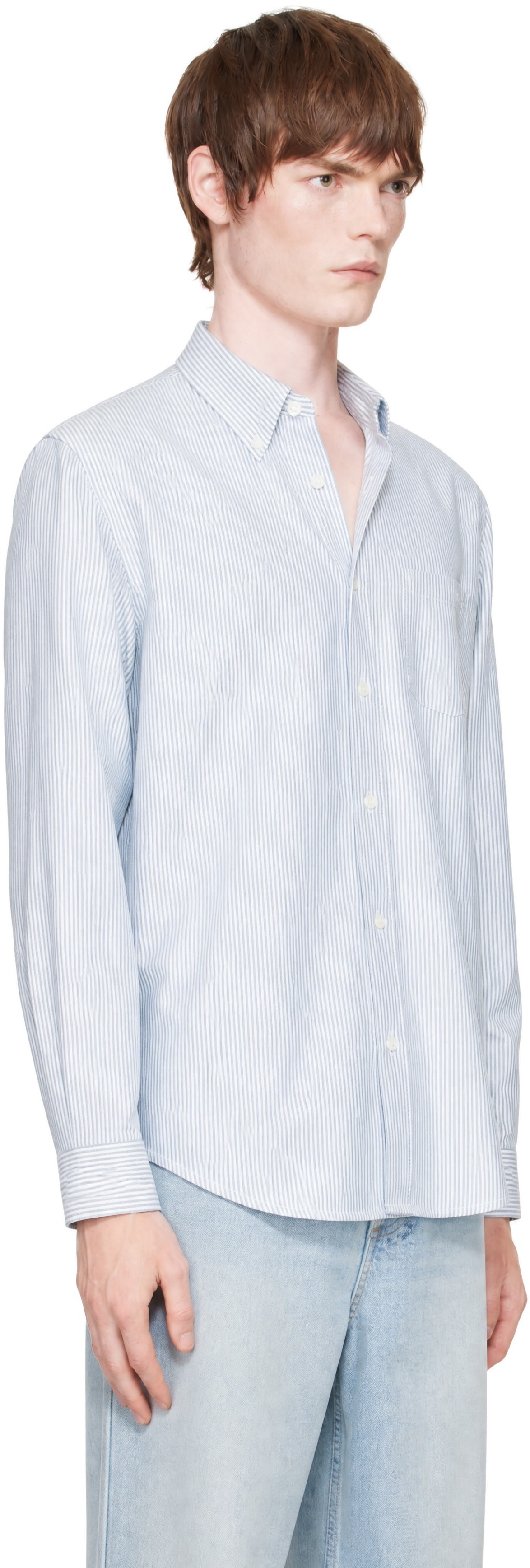 A.P.C. - Green & White Greg Shirt