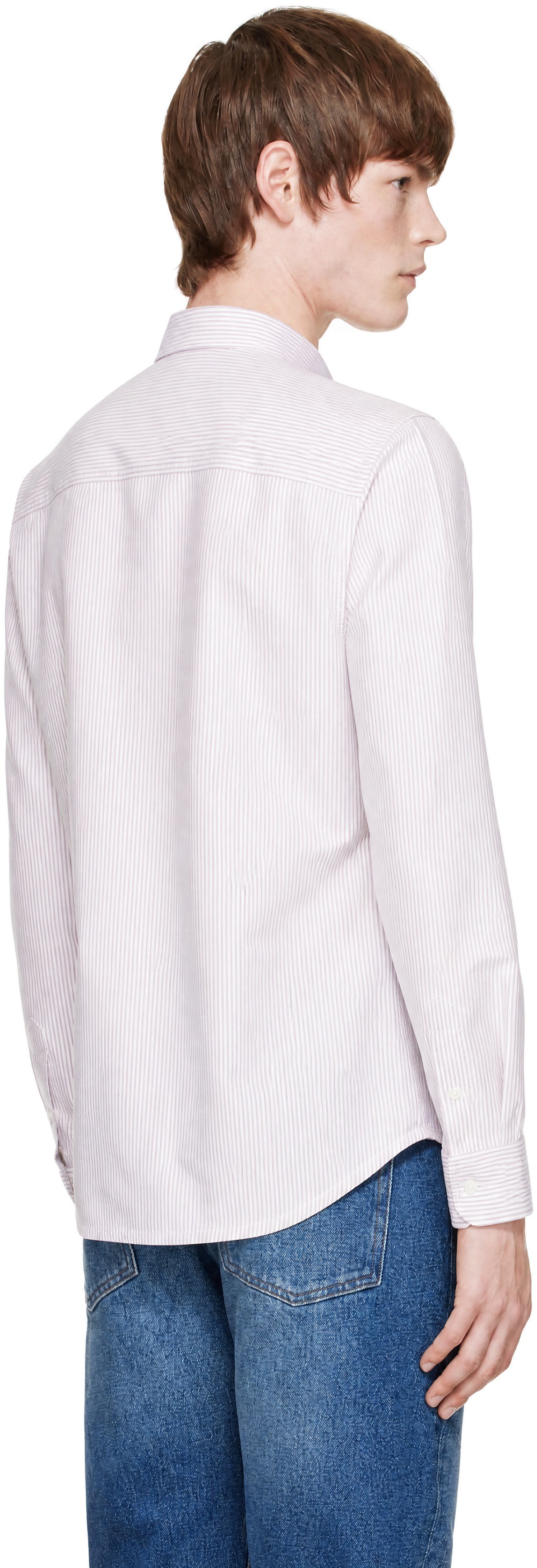 A.P.C. - Chemise Greg brun clair et blanc
