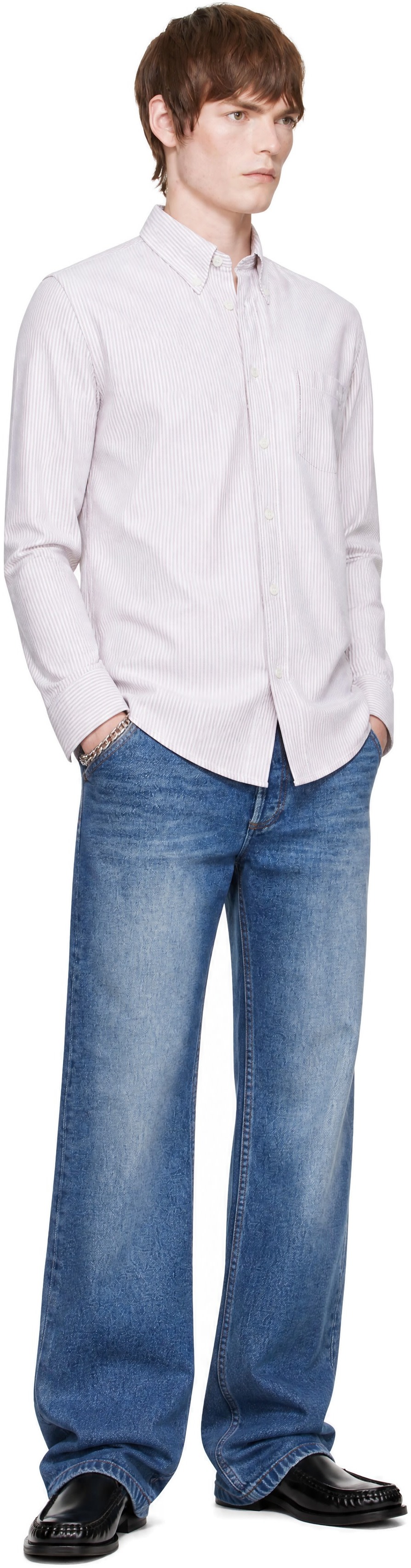 A.P.C. - Tan & White Greg Shirt