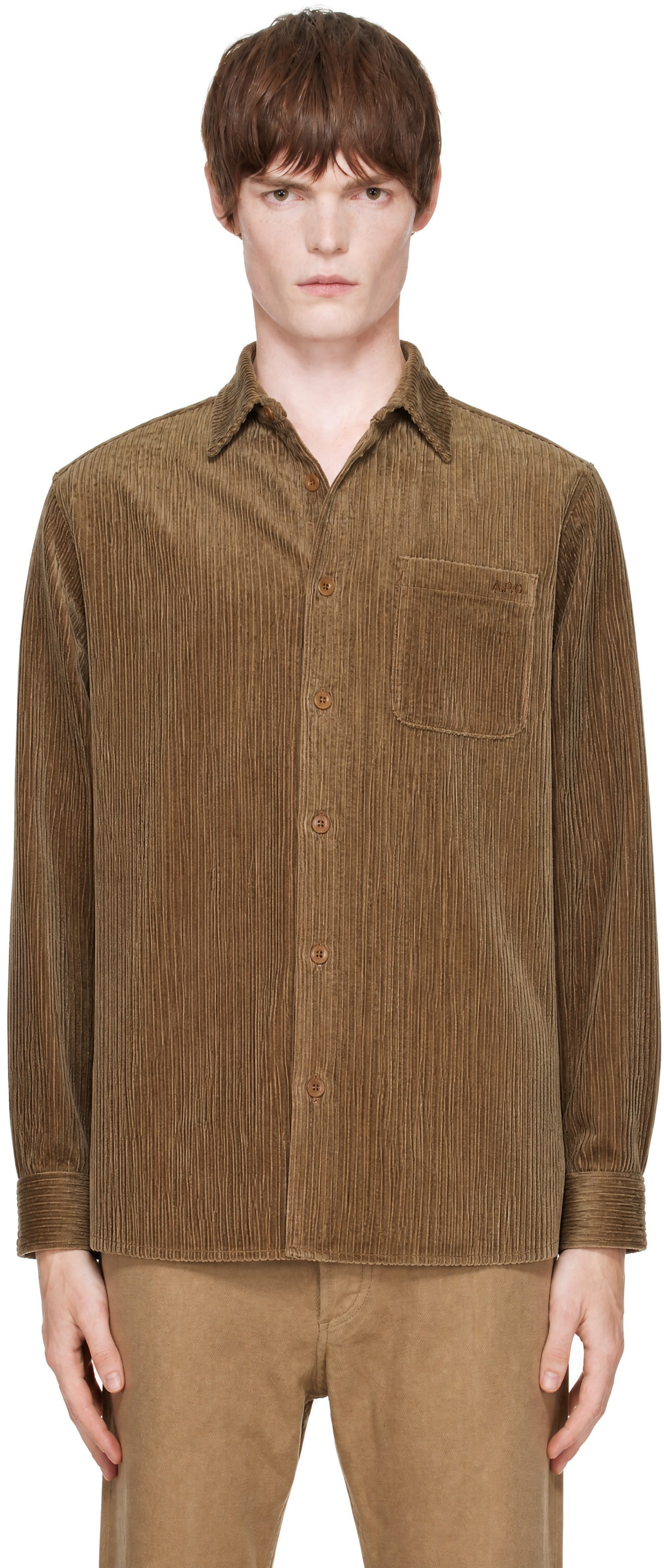 A.P.C. - Khaki Mateo Logo Shirt
