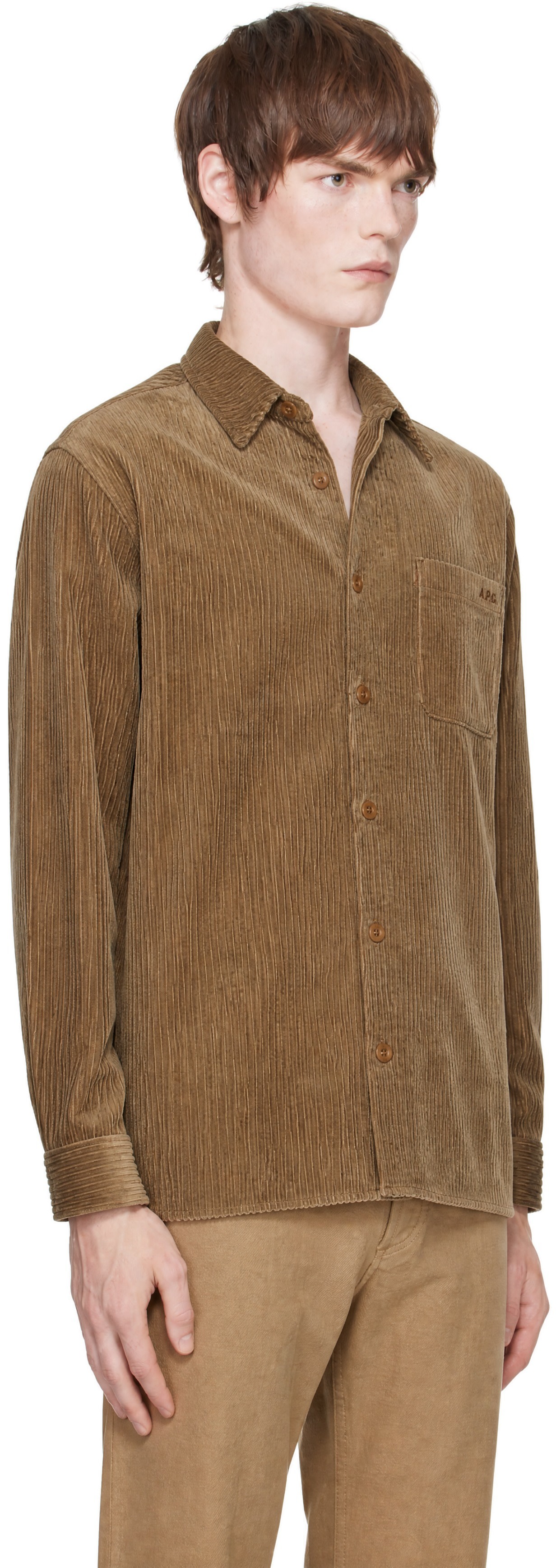 A.P.C. - Khaki Mateo Logo Shirt
