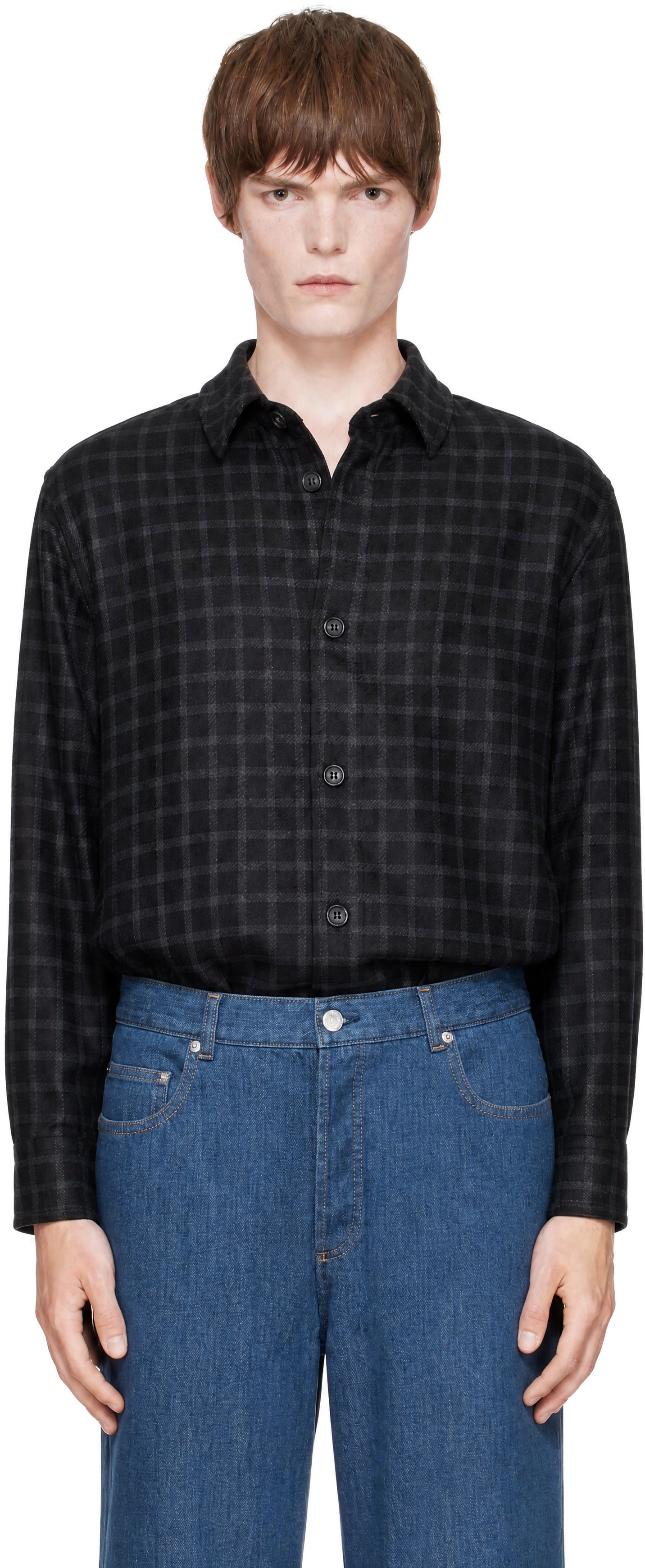 A.P.C. - Black Checked Overshirt
