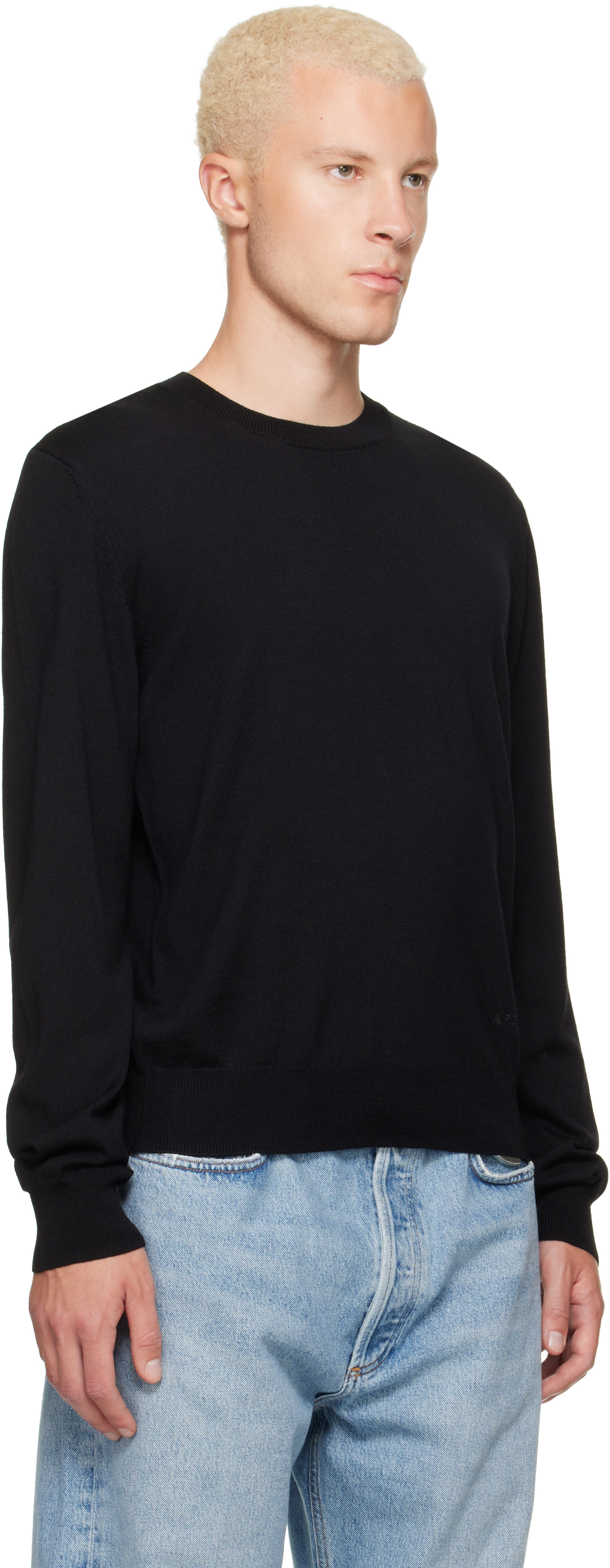A.P.C. - Pull Matthieu noir en laine