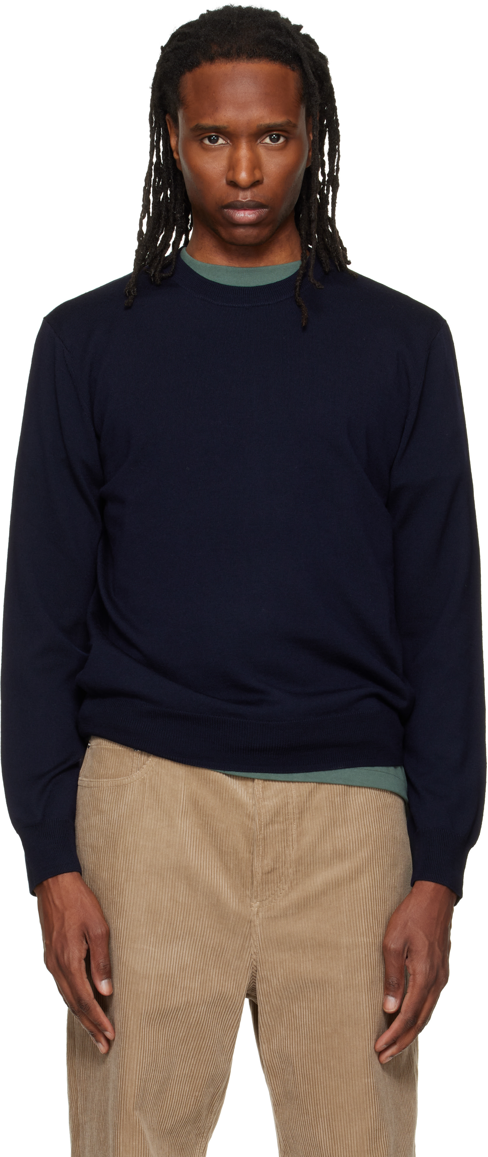 A.P.C. - Pull Matthieu bleu marine en laine