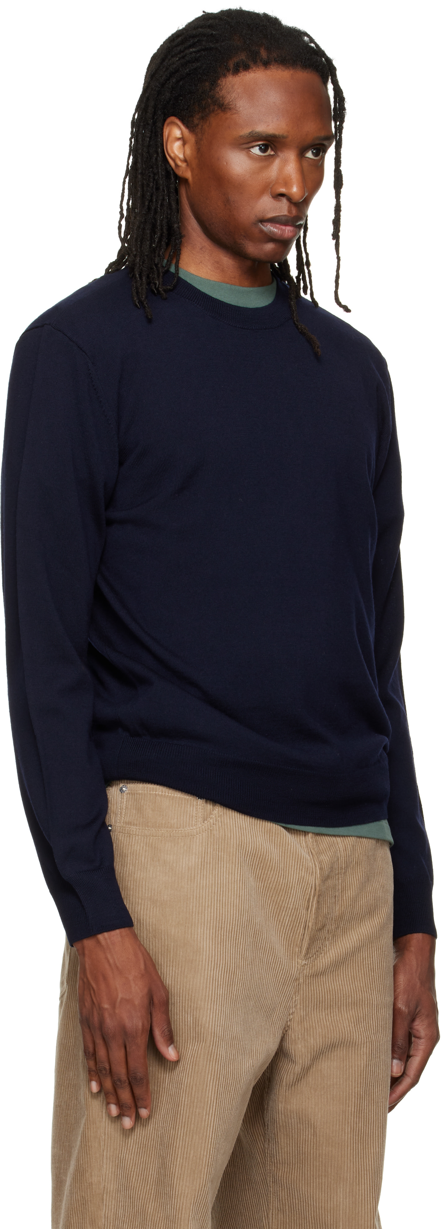 A.P.C. - Pull Matthieu bleu marine en laine
