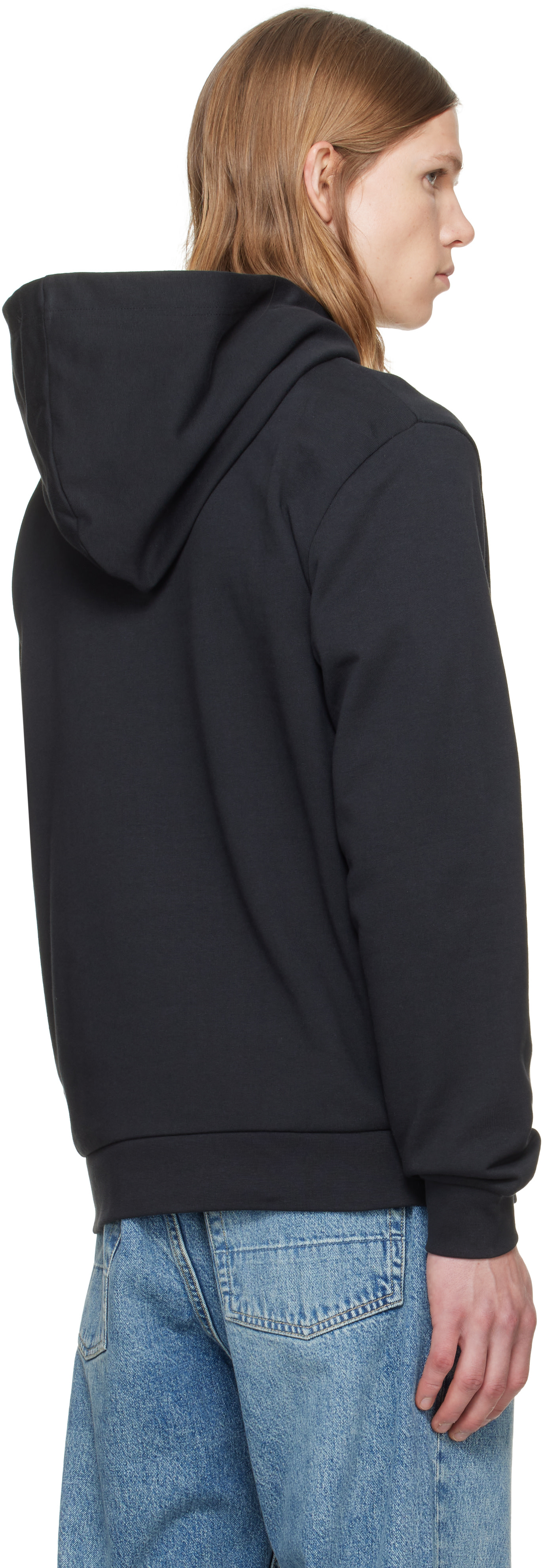 A.P.C. - Pull à capuche noir à grand logo V.P.C.