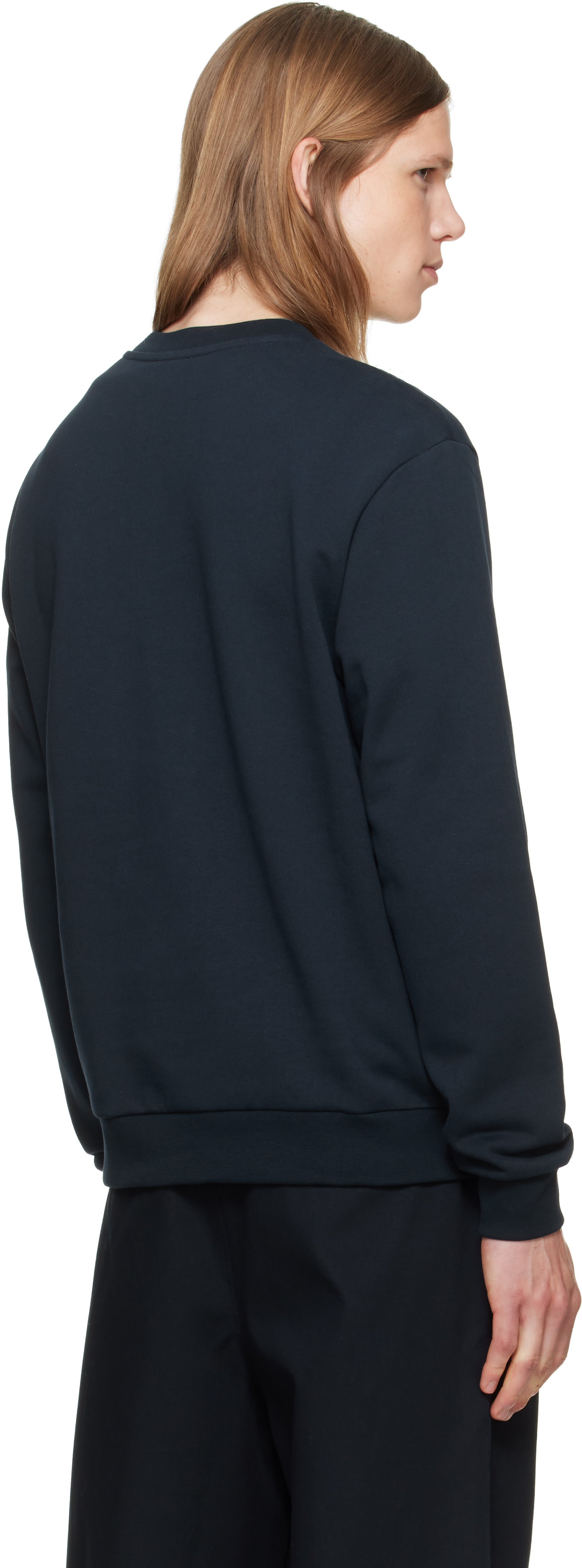 A.P.C. - Pull molletonné bleu marine à logo Rue Madame